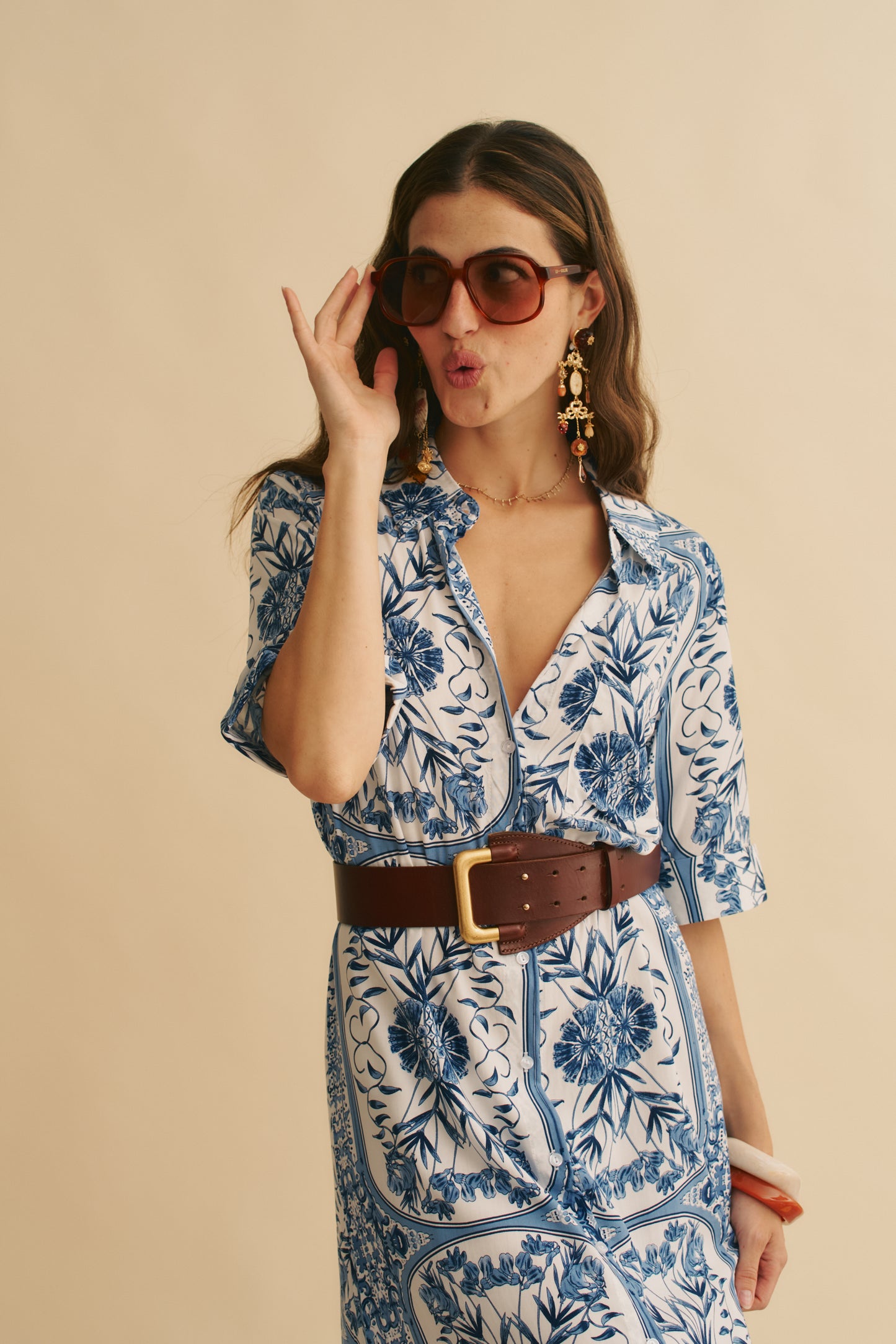 DENIM DREAMS PRINT MAXI SHIRT DRESS