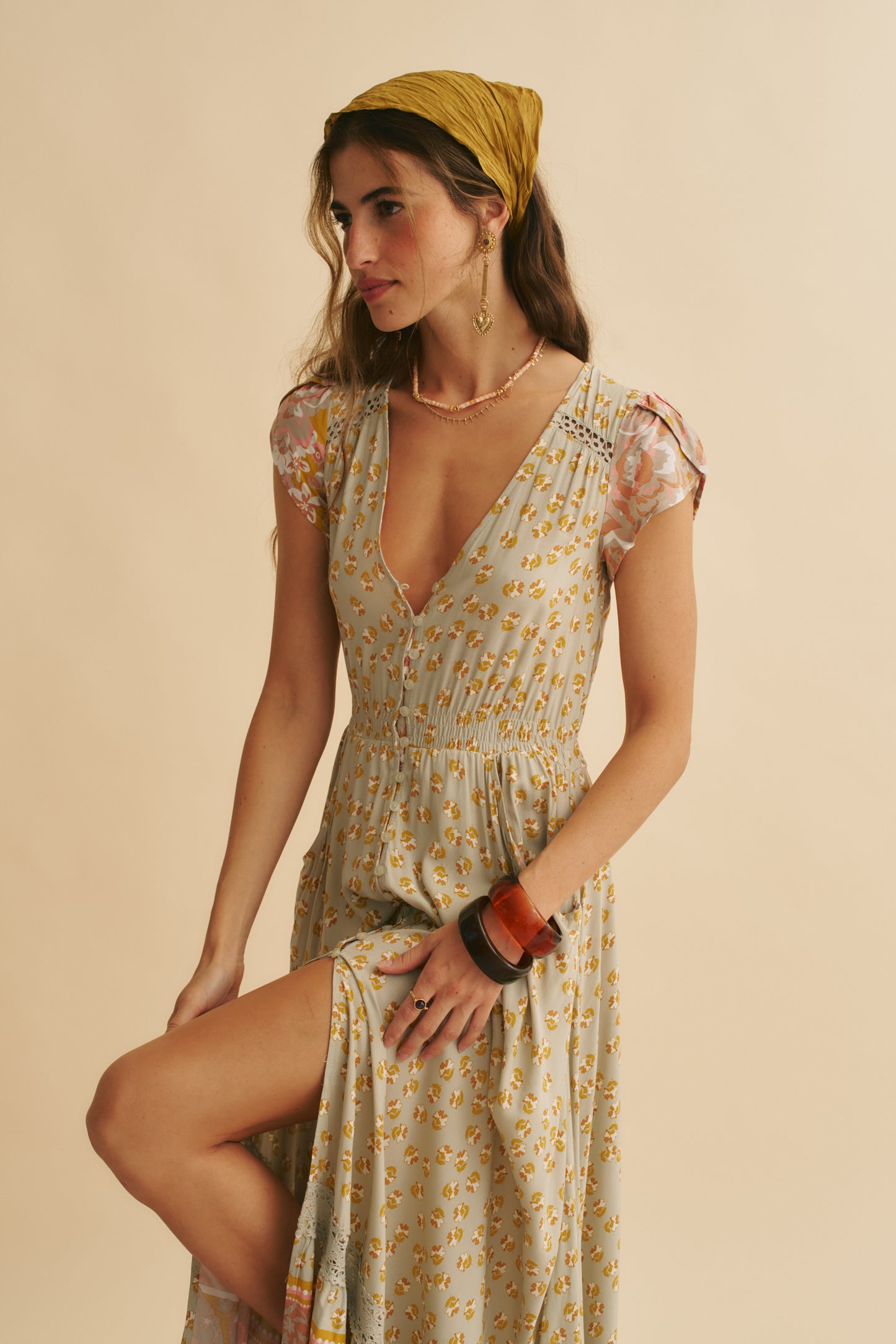 MAISHA PRINT CARMEN MAXI DRESS