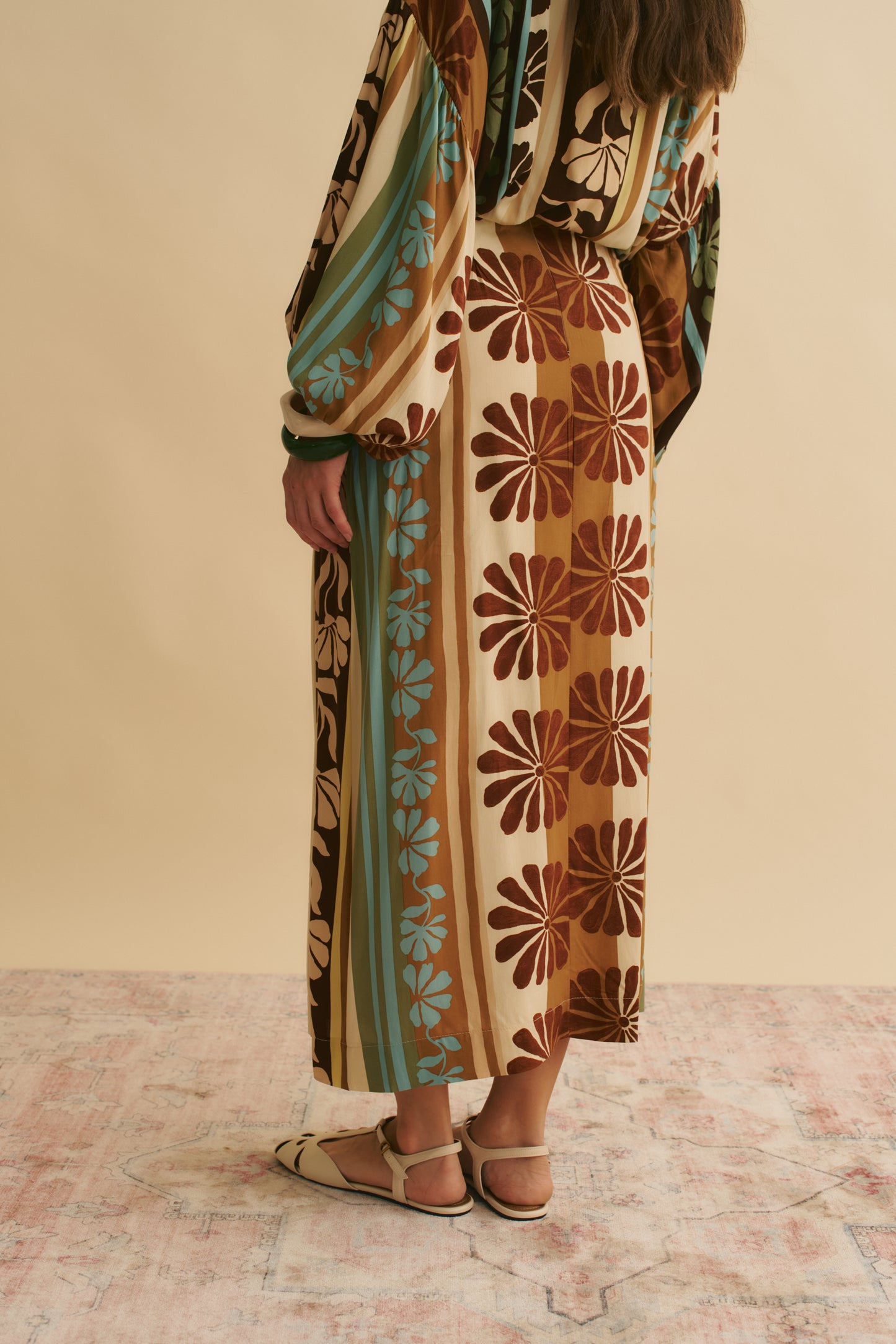 CACAO MIST PRINT ZIA WRAP SKIRT