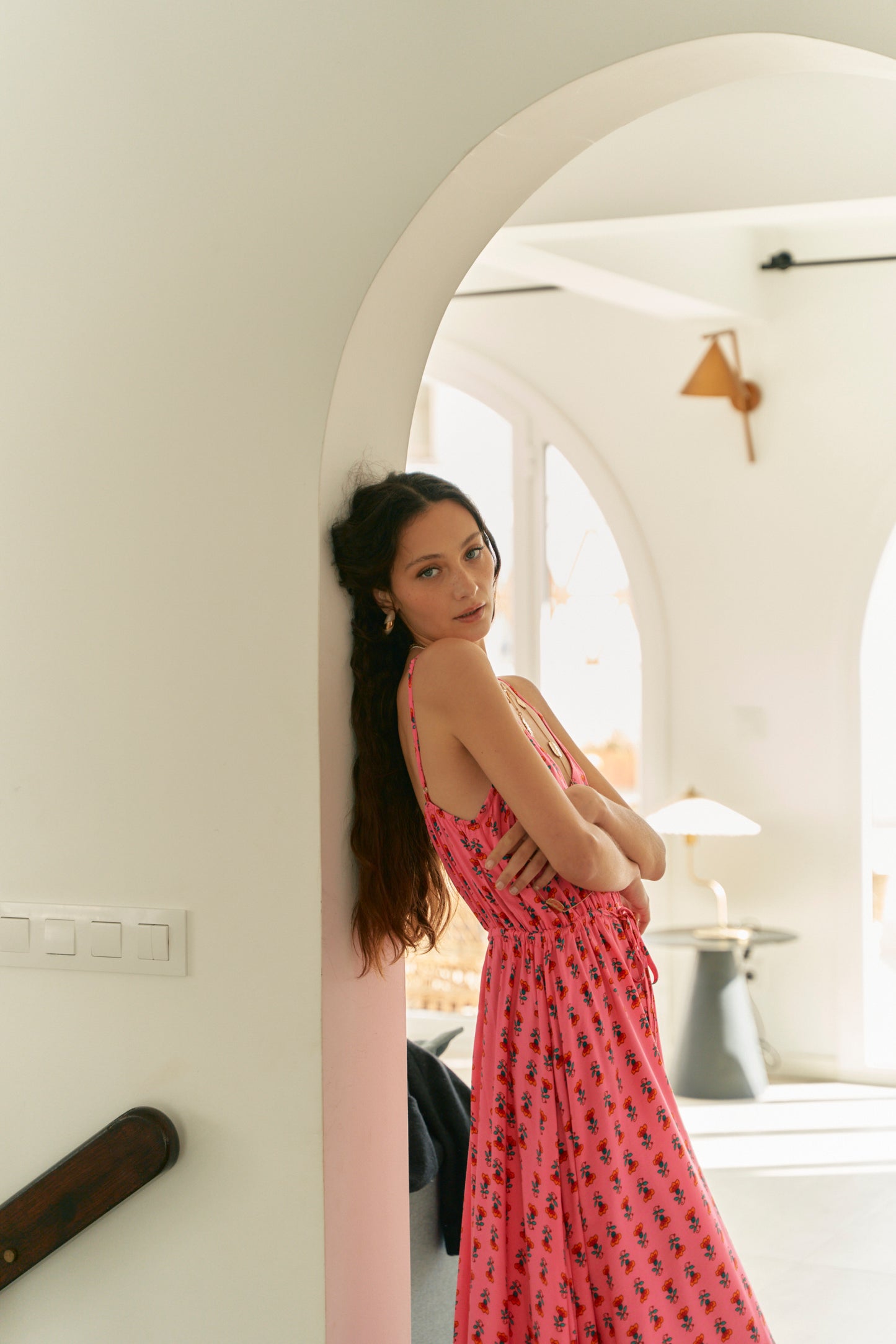 RASPBERRY ROMANCE PRINT AVILA DRESS