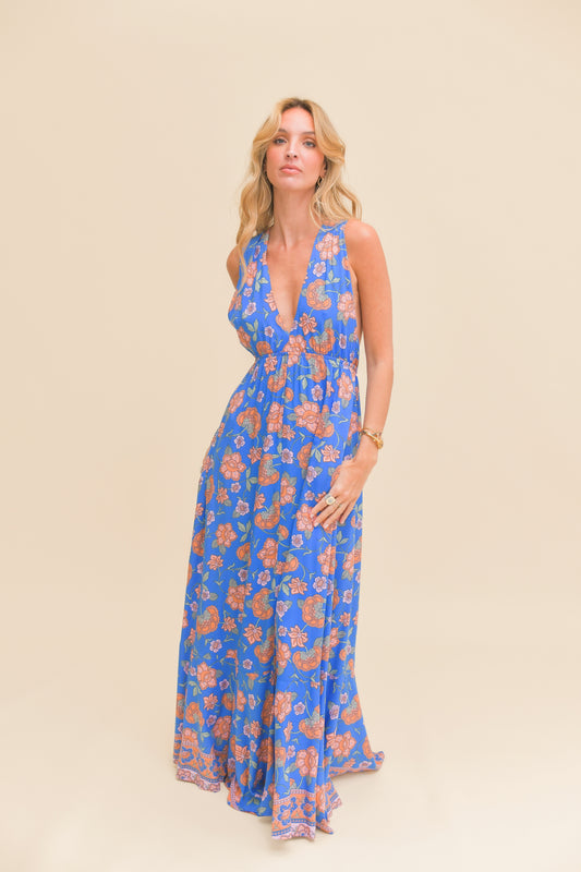 SUNSEEKER PRINT PEARL MAXI DRESS