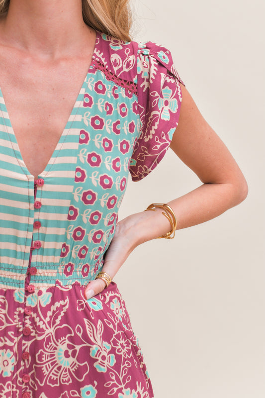 ATHENA PRINT CARMEN MAXI DRESS