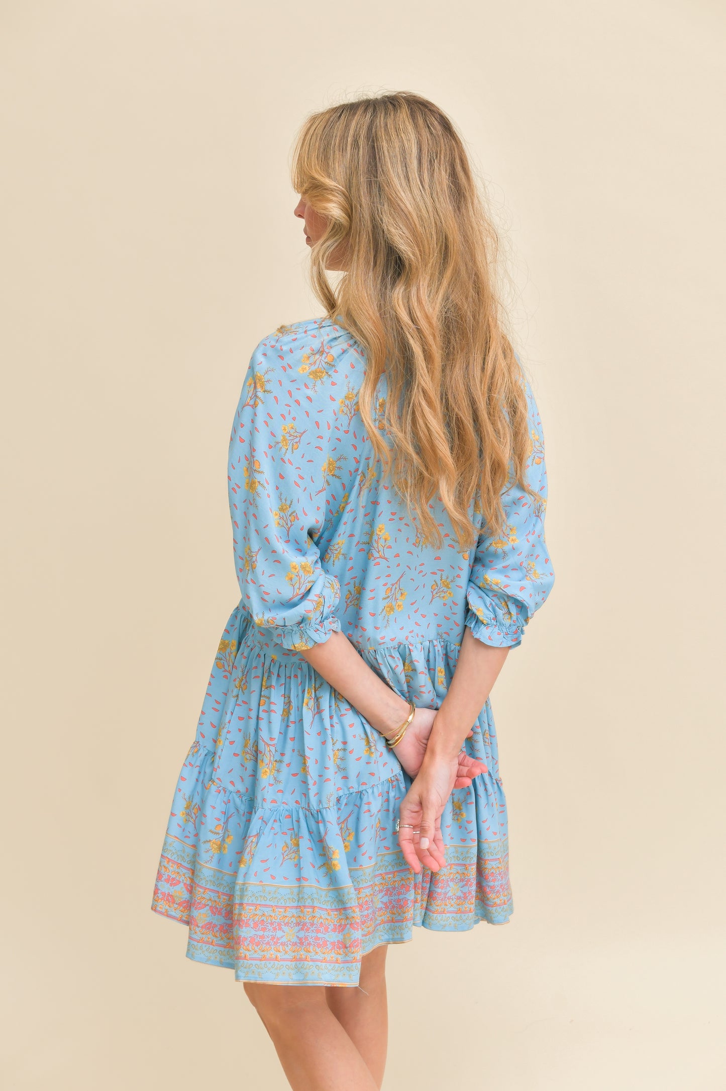 LAGUNA FLEUR PRINT PETAL MINI DRESS