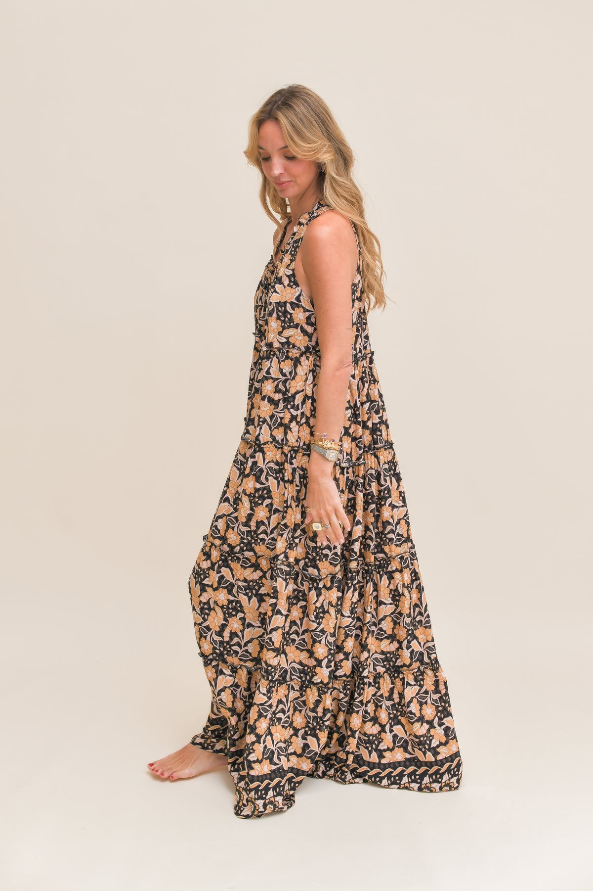 GOLD VALLEY PRINT ERRYN MAXI DRESS