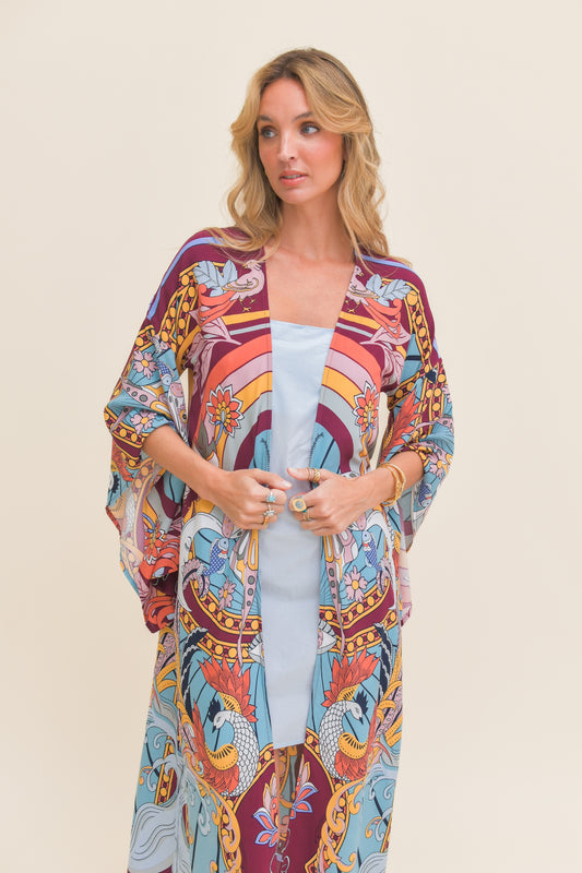 WILD HEARTS PRINT LUCID KIMONO