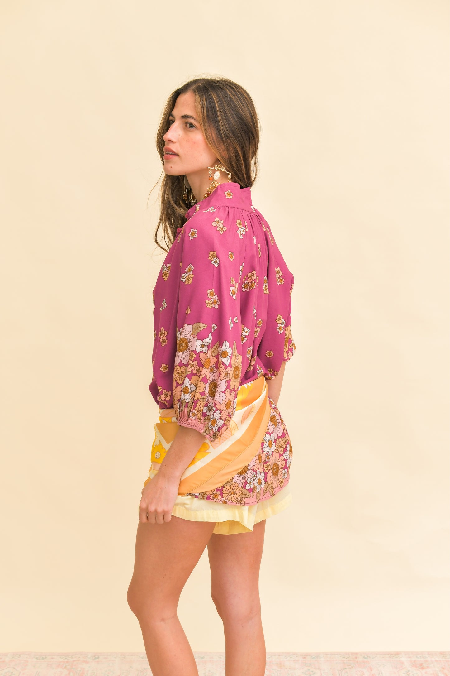 BEE ORCHID PRINT ARDEN BLOUSE