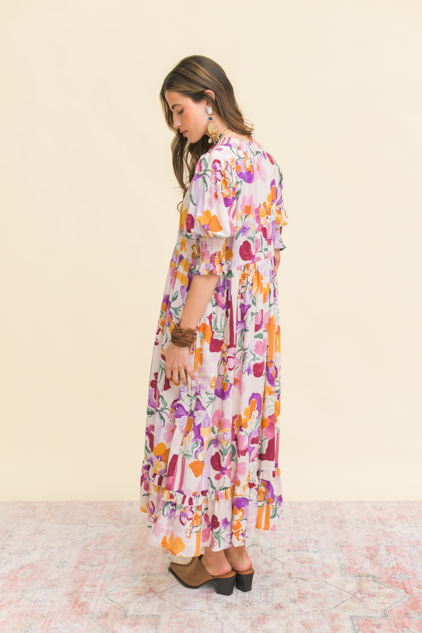SWEET LILLY PRINT KORA MIDI DRESS