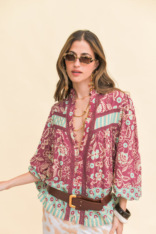 ATHENA PRINT BEE BLOUSE