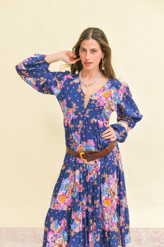 WILD WHIM PRINT EVE MIDI DRESS