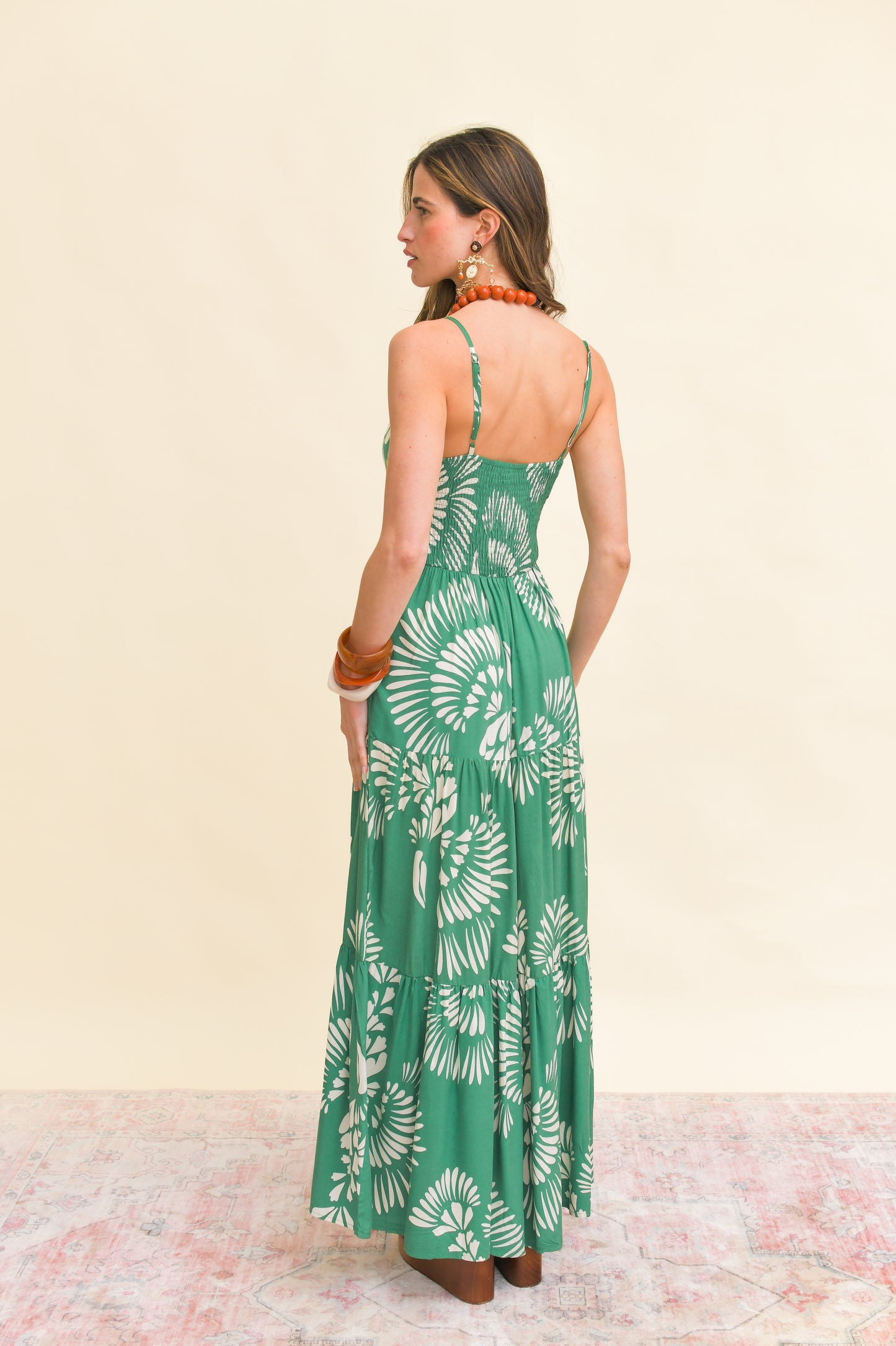 CANARY ISLAND PRINT BAMBI MAXI DRESS