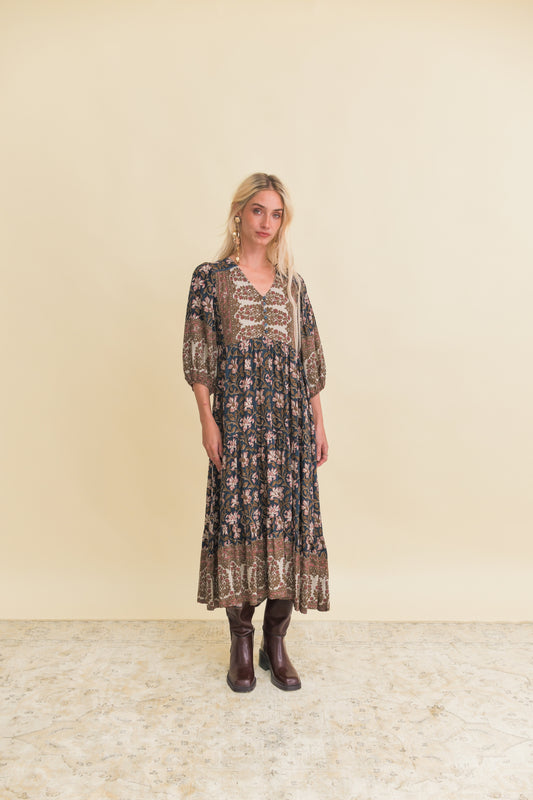 NOMADE PRINT EVE MIDI DRESS