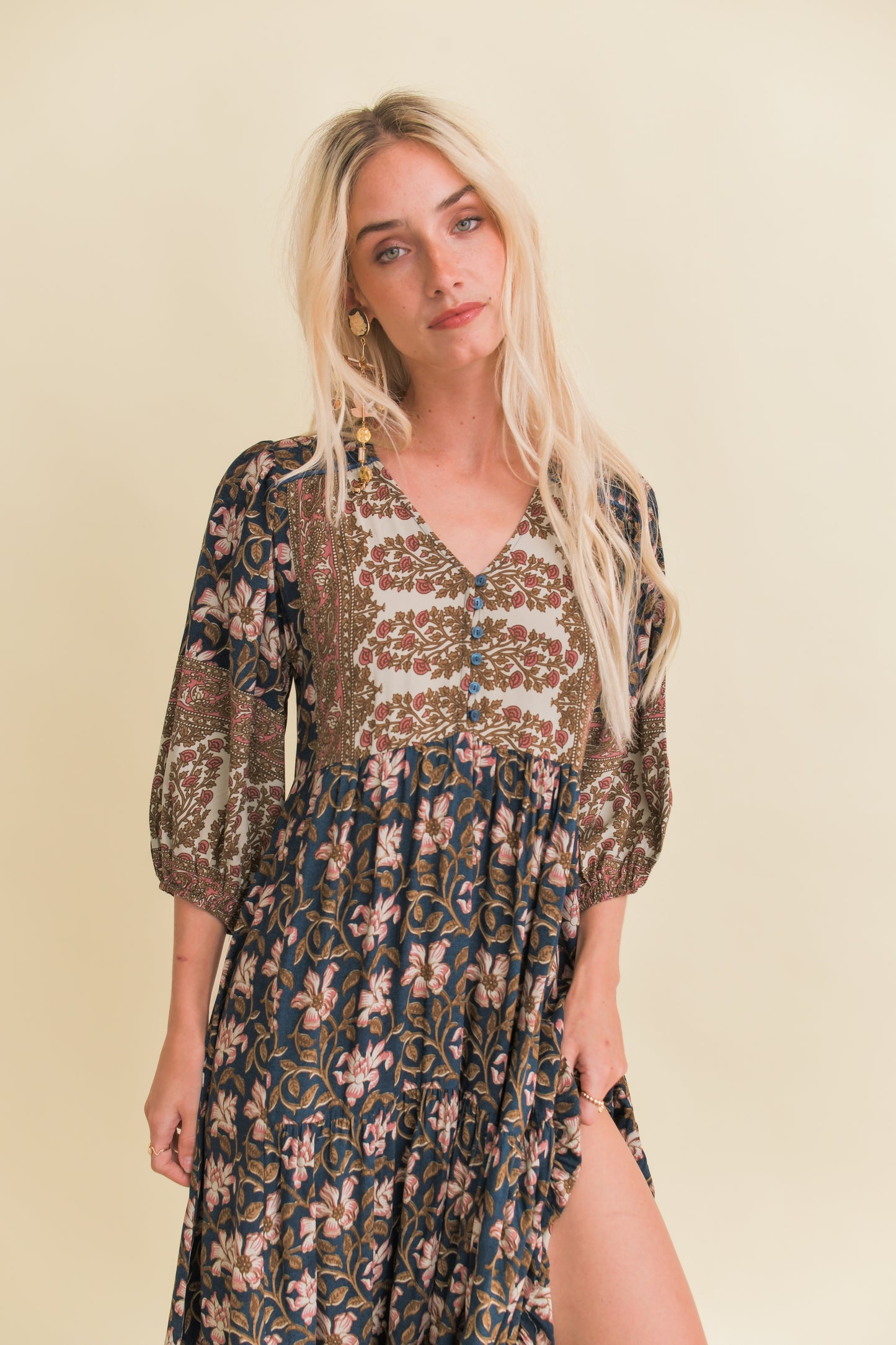 NOMADE PRINT EVE MIDI DRESS