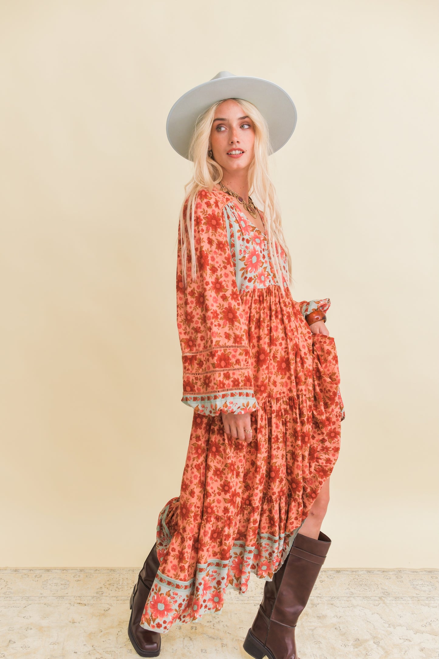 LILLIANA PRINT EVE MIDI DRESS