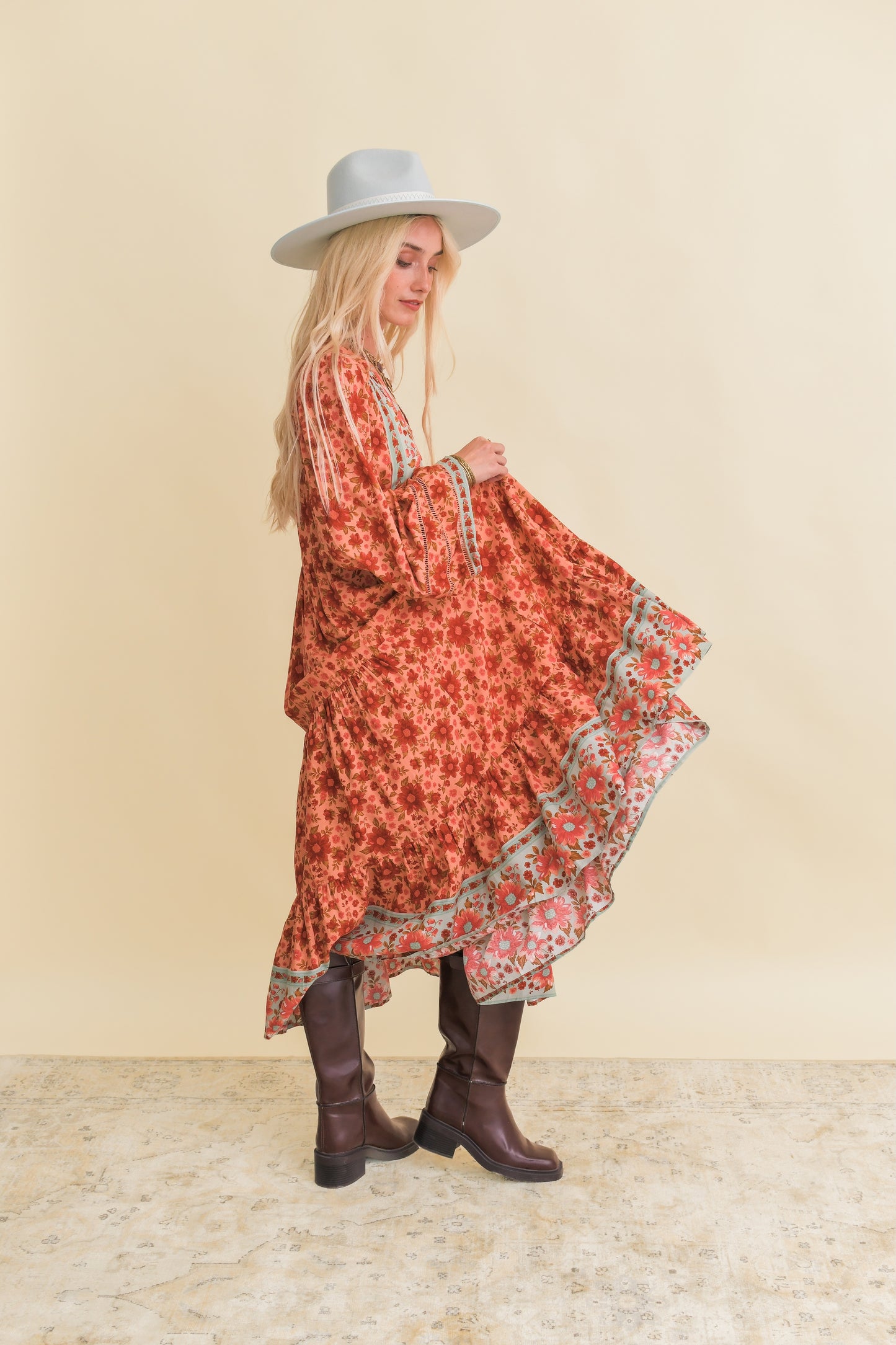 LILLIANA PRINT EVE MIDI DRESS