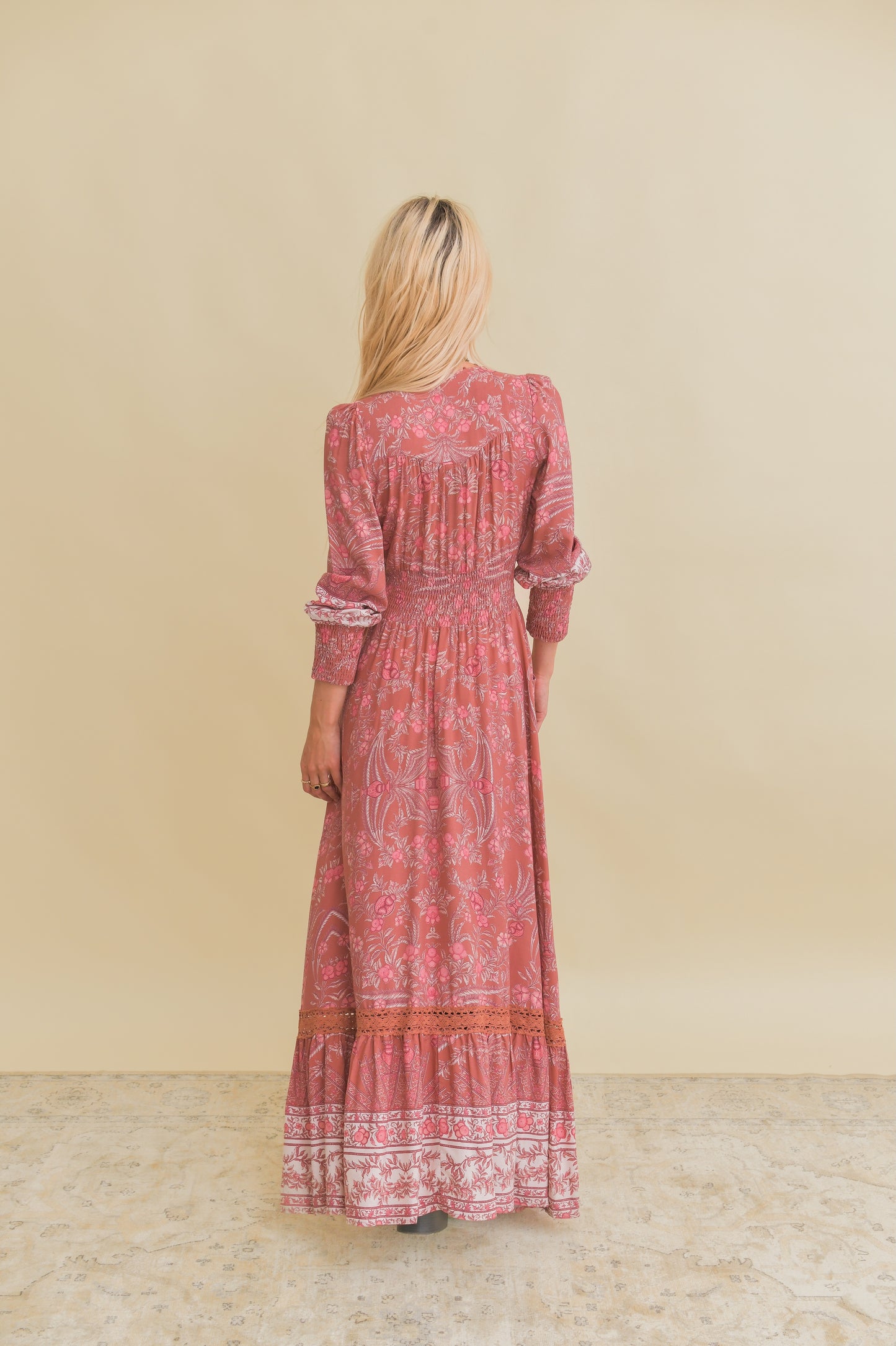 ANGELINA PRINT SABRINA MAXI DRESS
