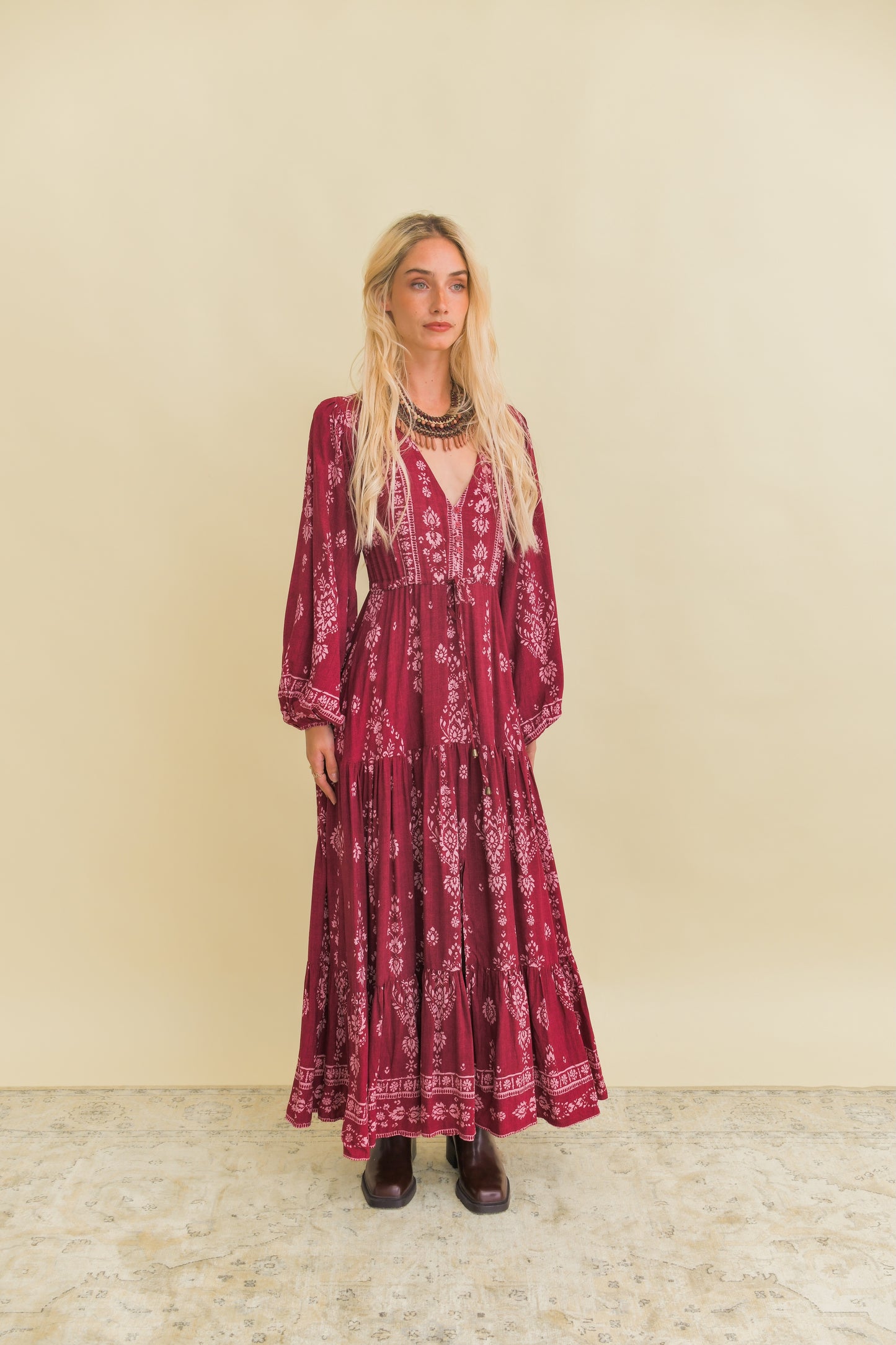 RHUBARB PRINT TERESA MAXI DRESS