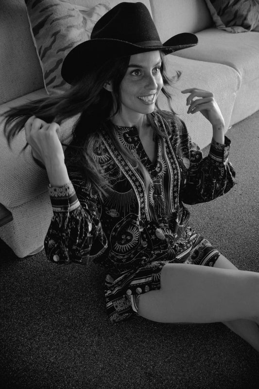 ASTRID PRINT MOONSTONE SHIRT DRESS