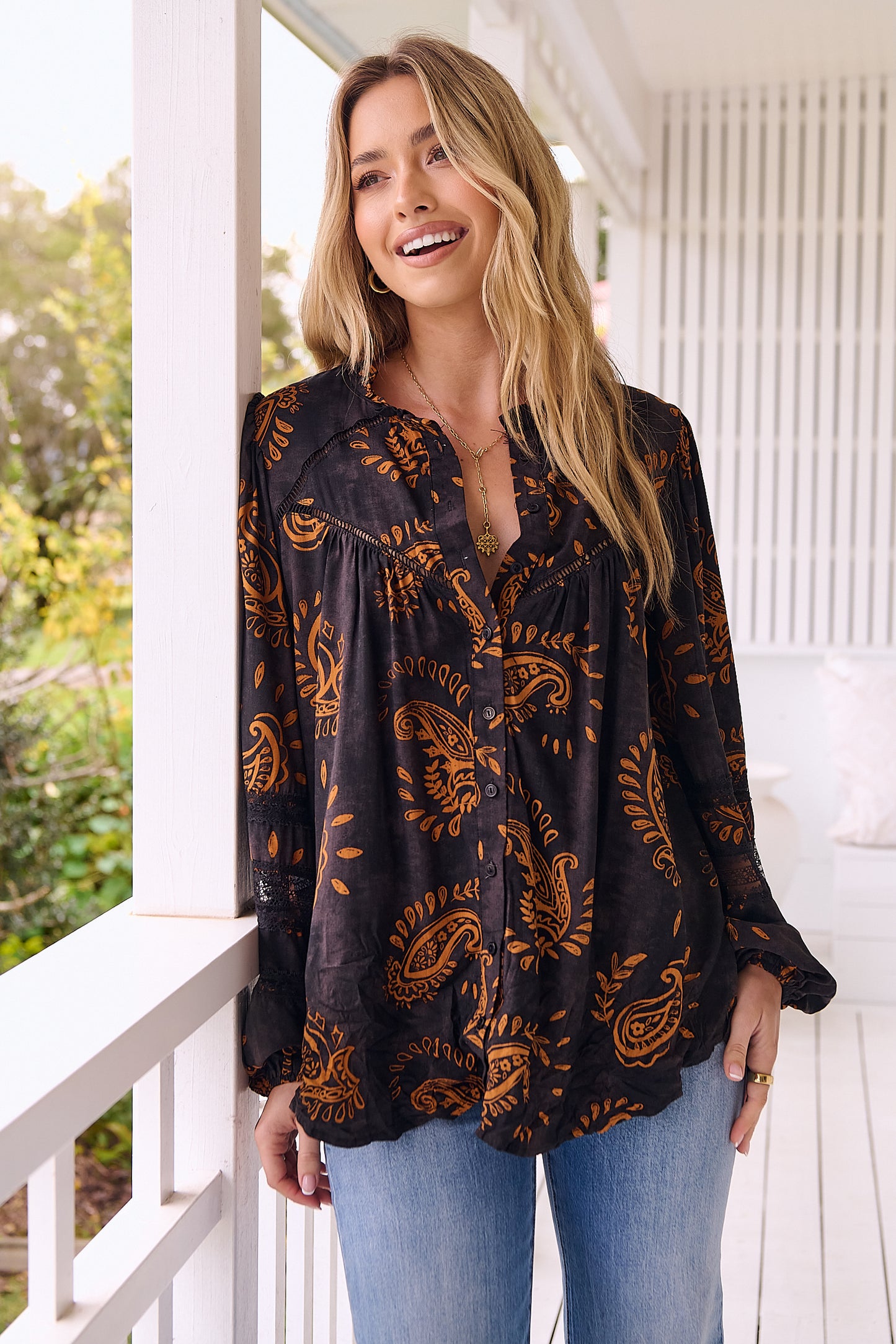 MILAN PRINT ELIZA BLOUSE