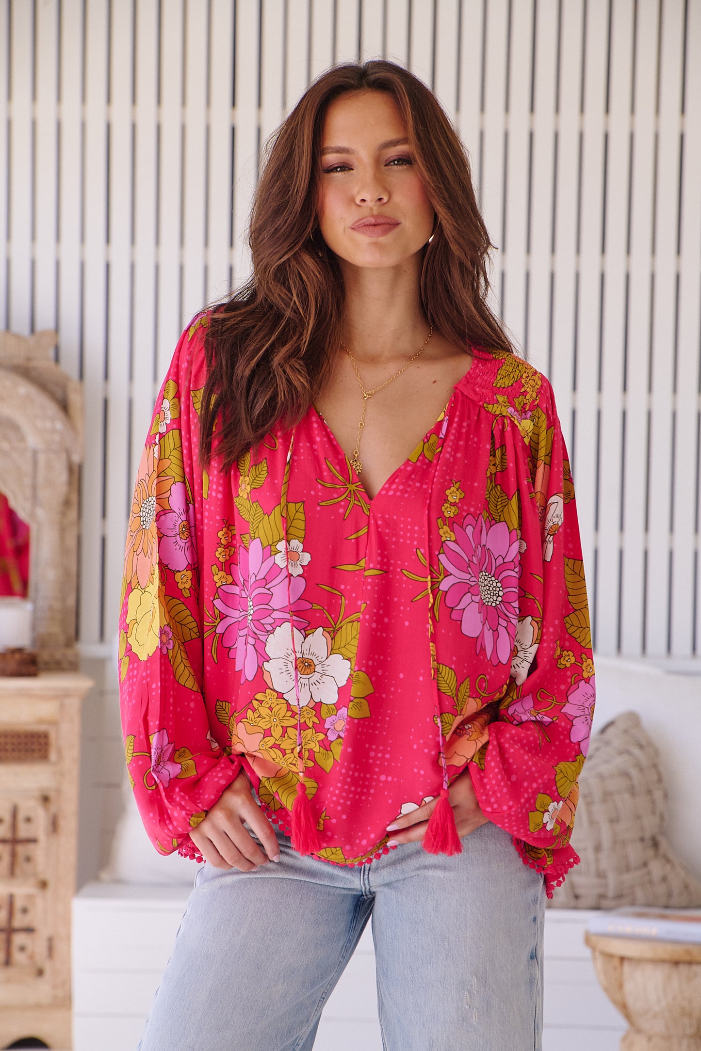 TIMELESS PRINT RUE TOP