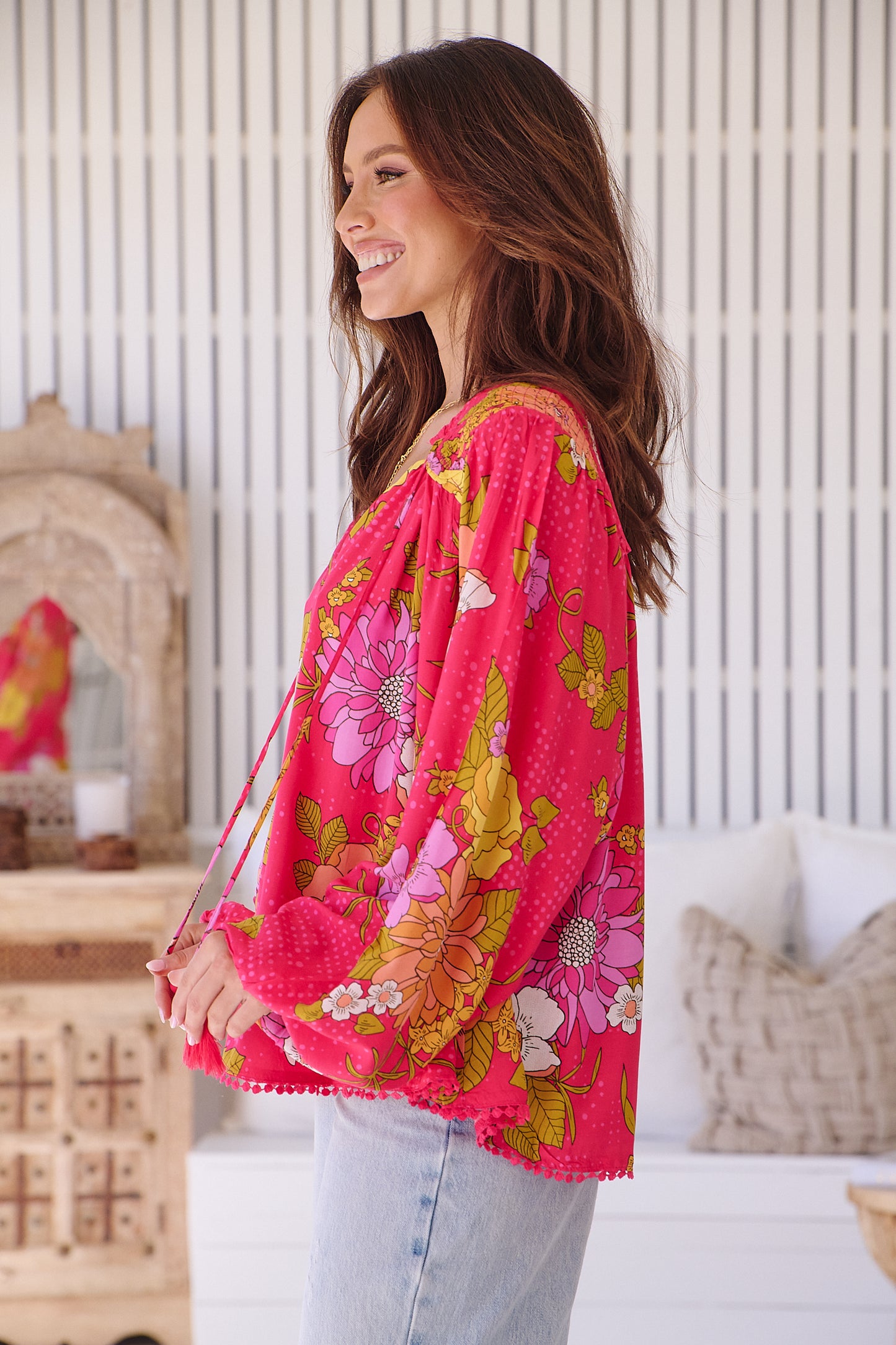 TIMELESS PRINT RUE TOP