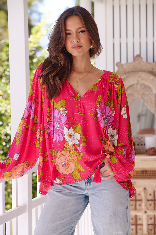 TIMELESS PRINT RUE TOP