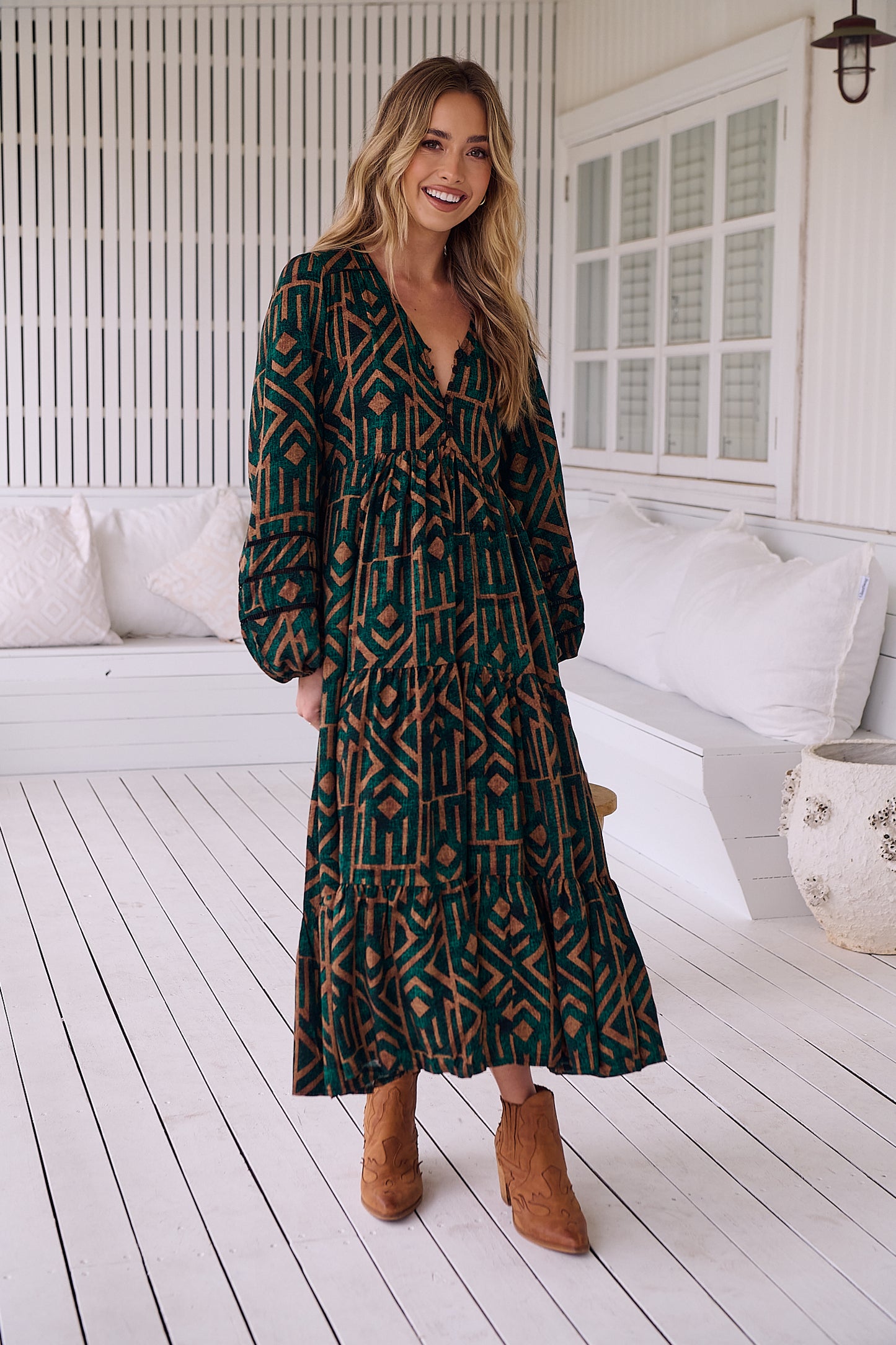 EMERALD PRINT EVE MIDI