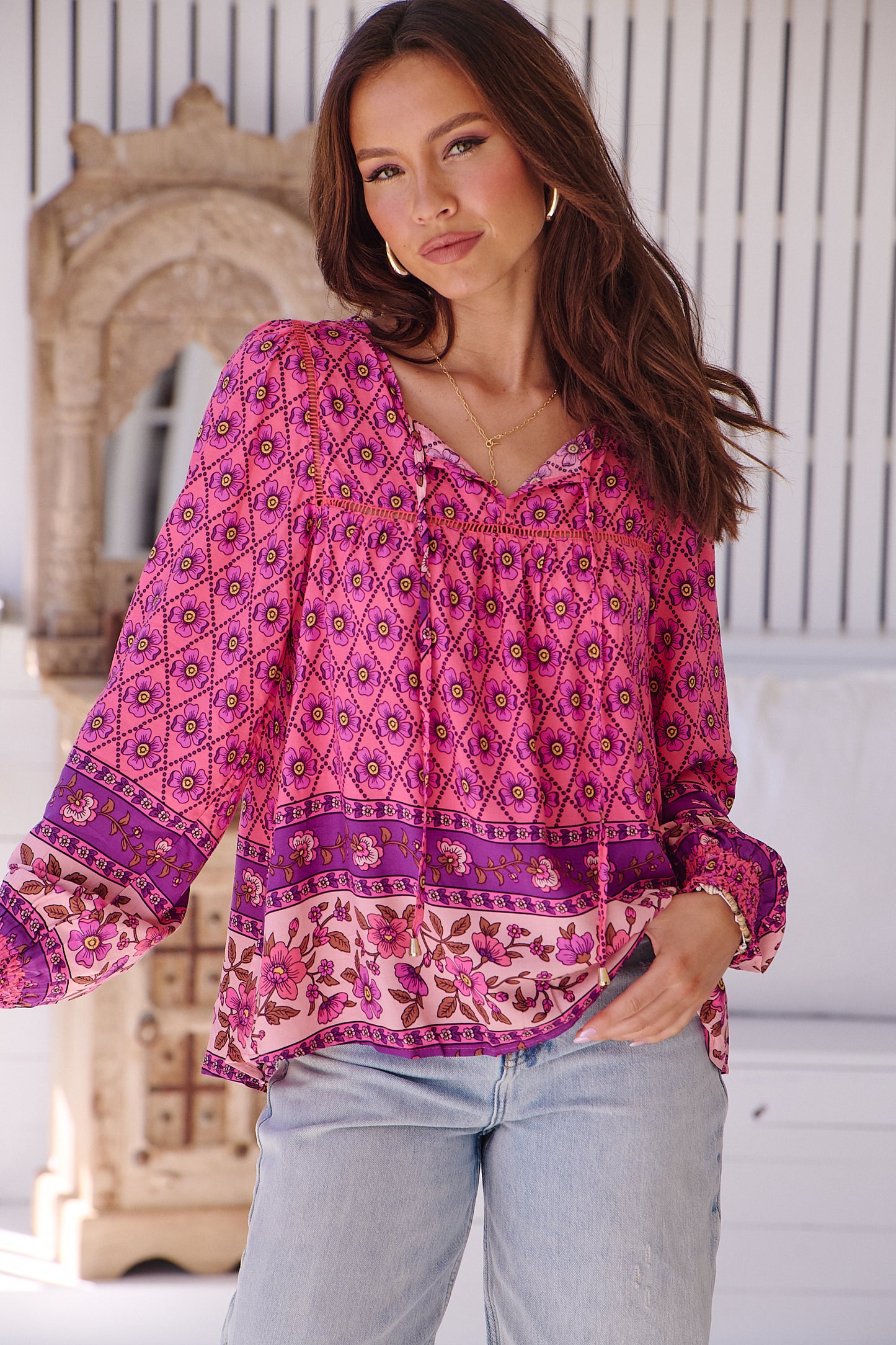 JOLENE PRINT QUINN BLOUSE
