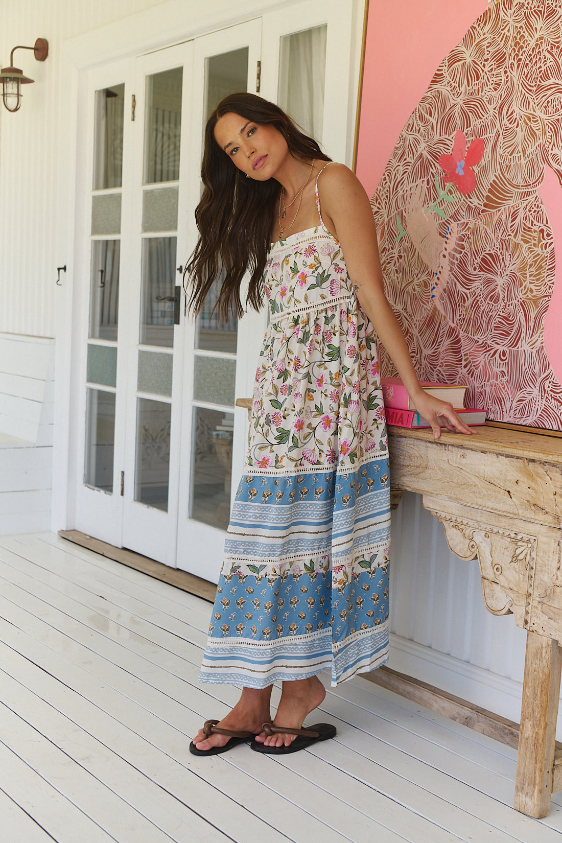 PIXIE PETALS PRINT HEIDI MIDI DRESS