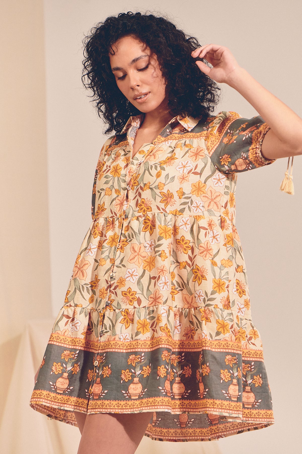 CREAM BORDER PRINT PIPPA MINI