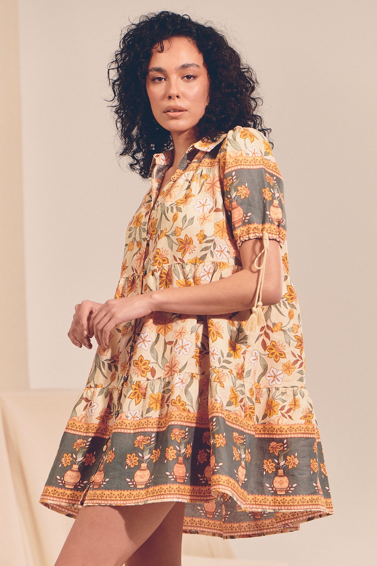 CREAM BORDER PRINT PIPPA MINI