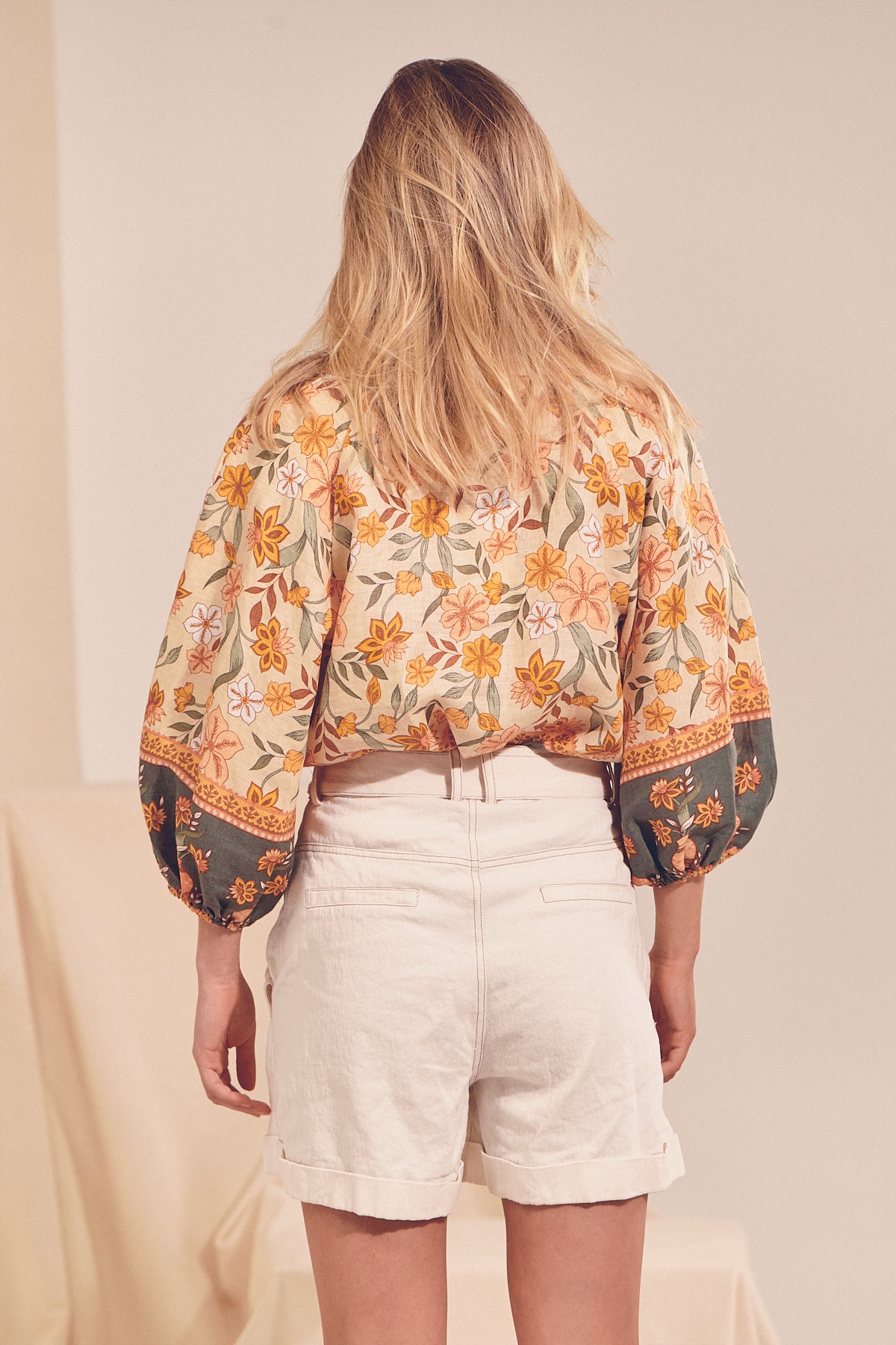 CREAM BORDER PRINT MILLIE TOP