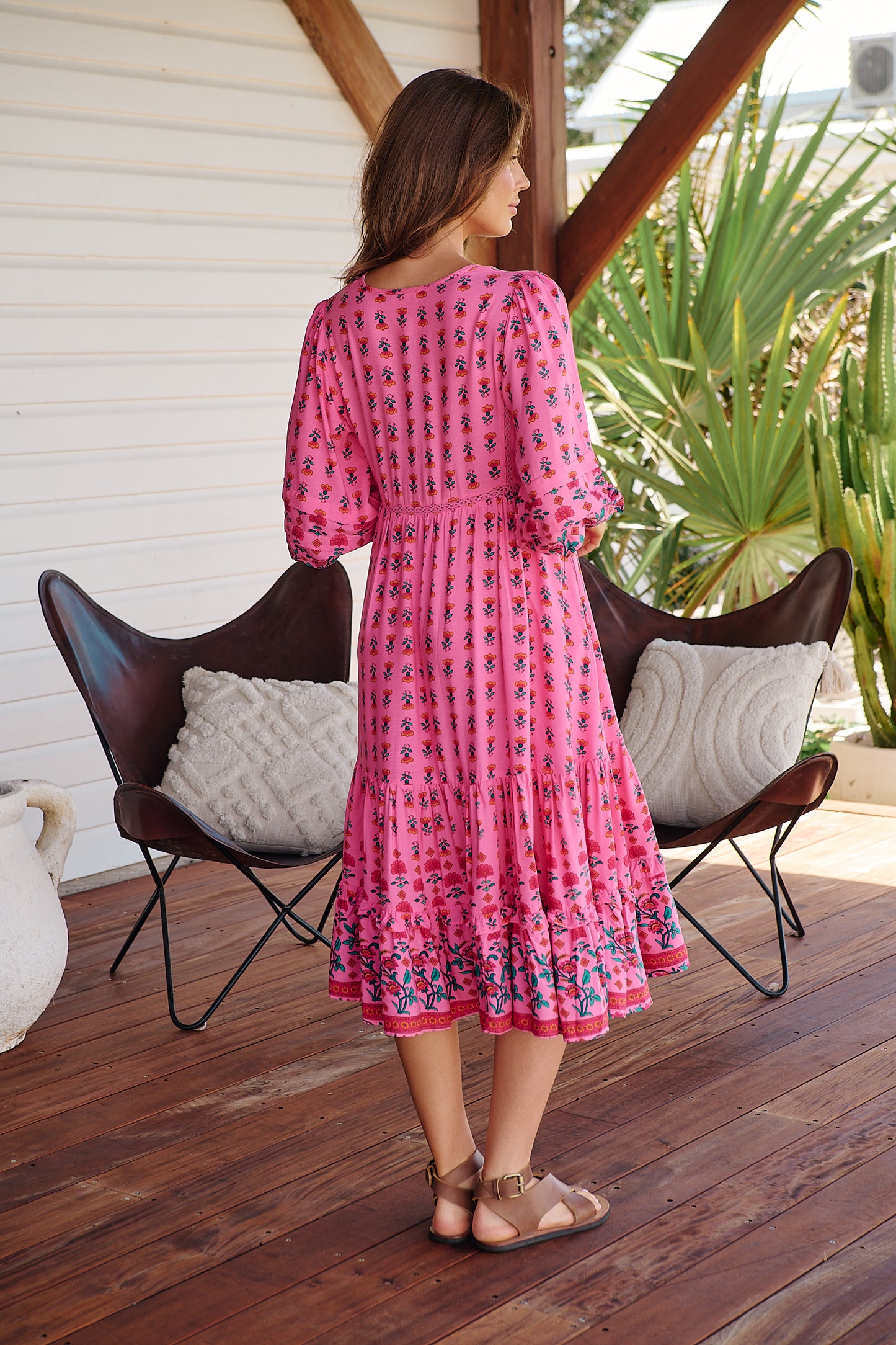 RASPBERRY ROMANCE PRINT MONDAY DRESS