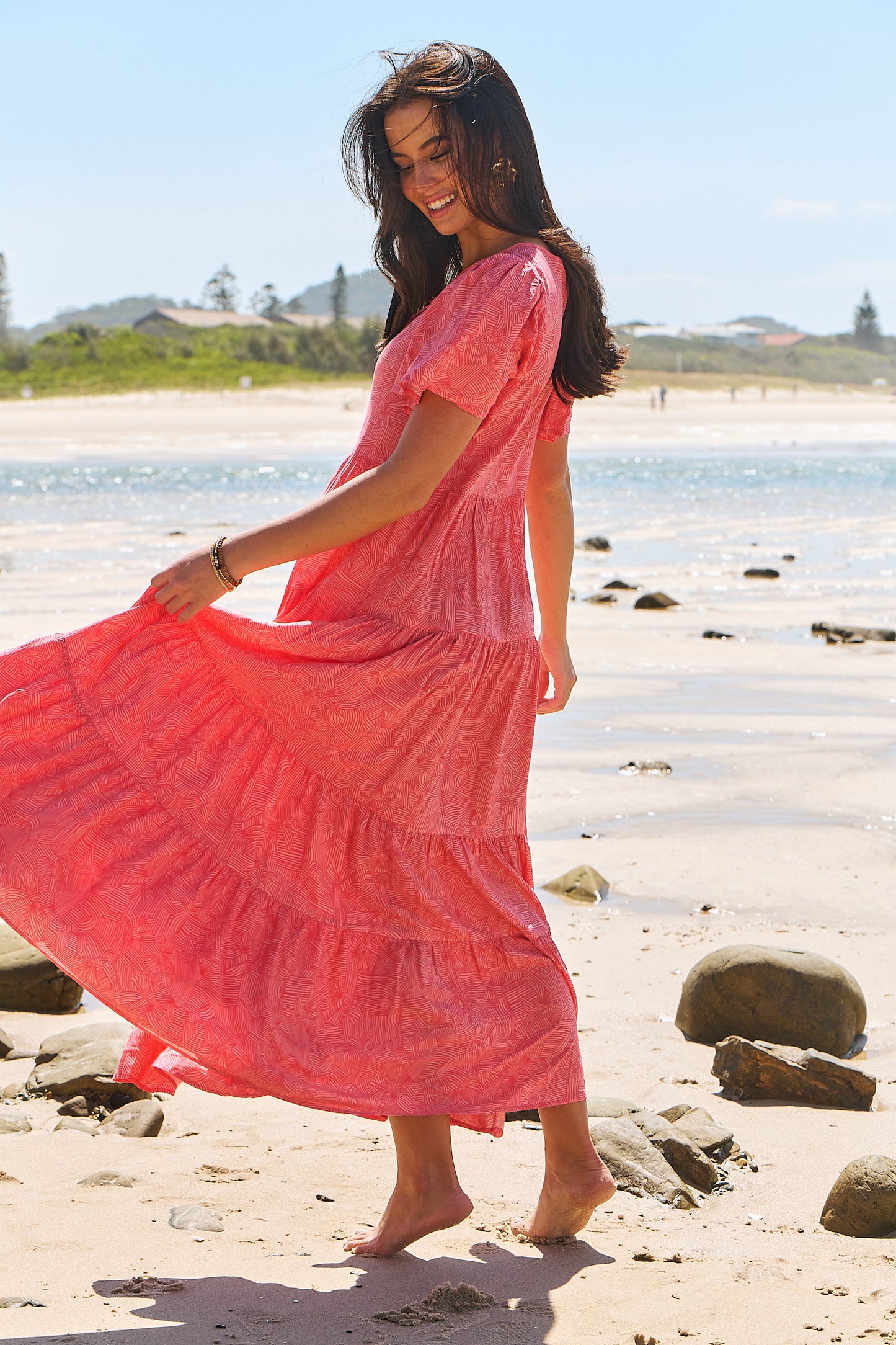 LITTLE BOW PRINT VALENTINE MAXI DRESS