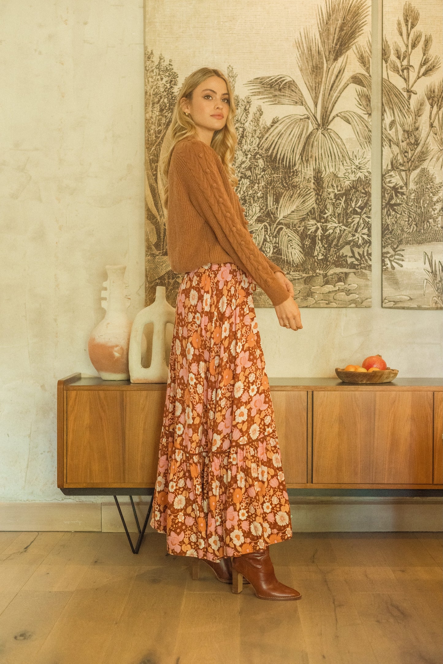 PIXIE PRINT DAPHNE MAXI SKIRT
