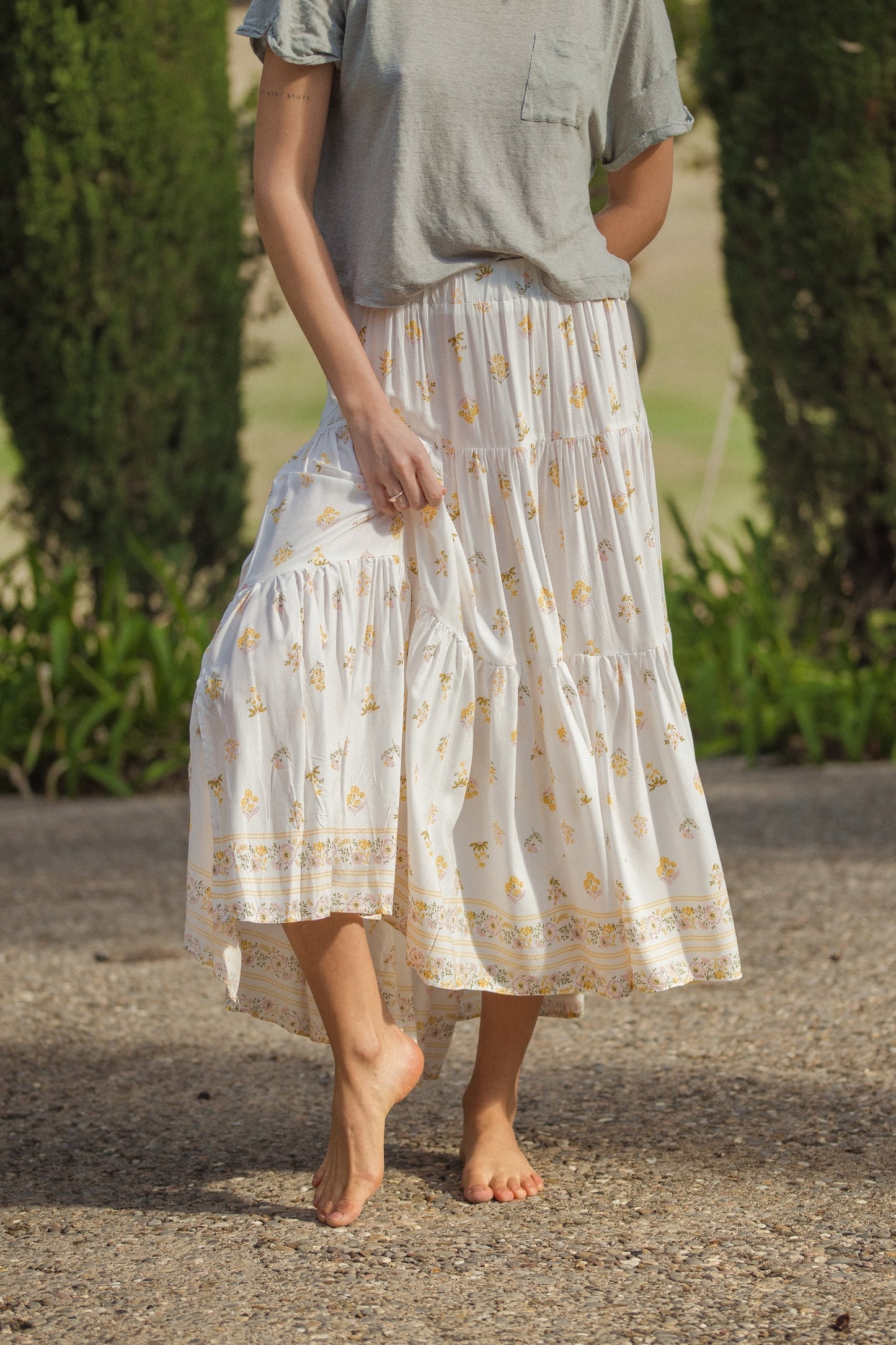 LEMON MYRTLE PRINT LUCINDA SKIRT