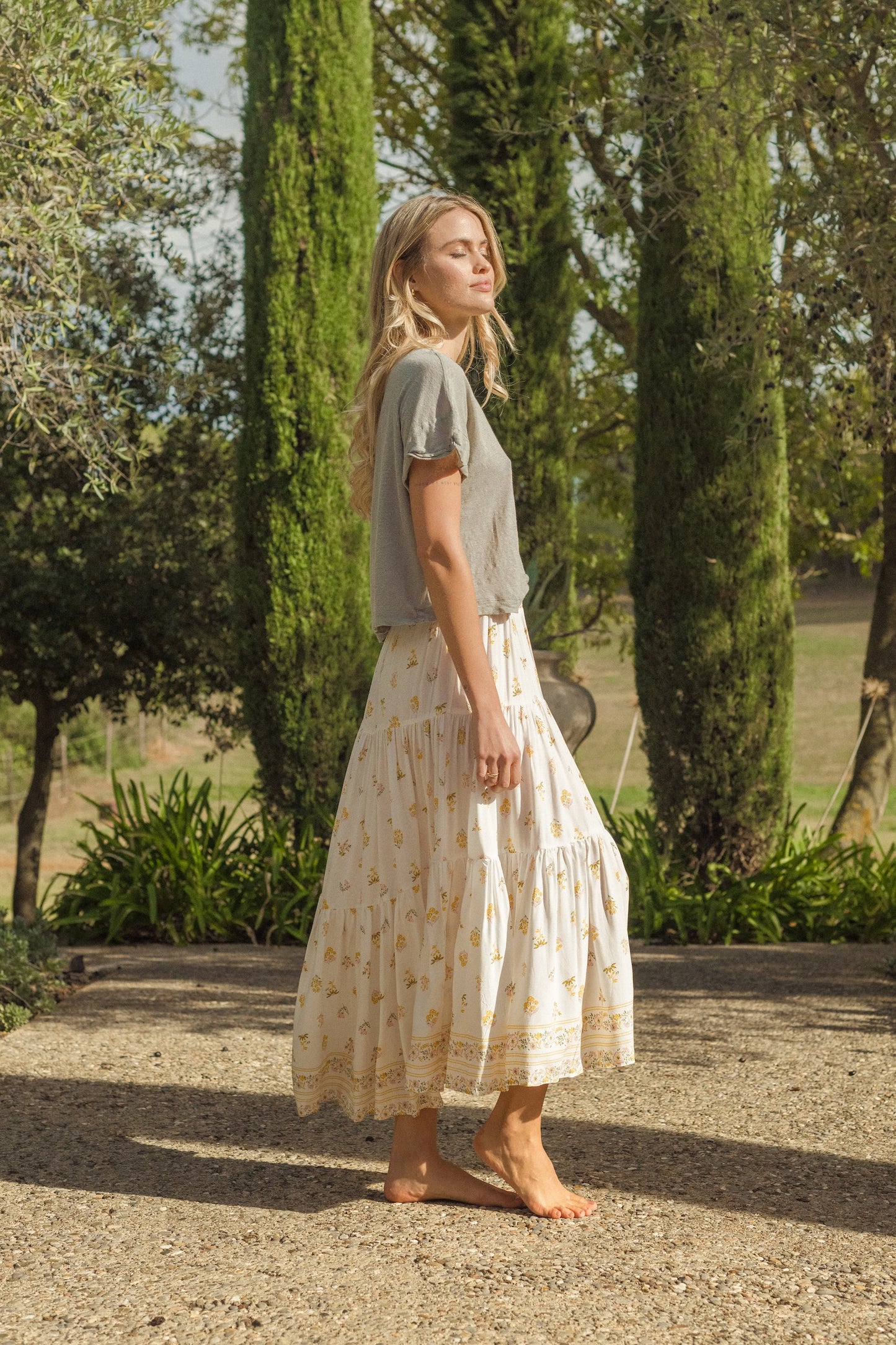 LEMON MYRTLE PRINT LUCINDA SKIRT