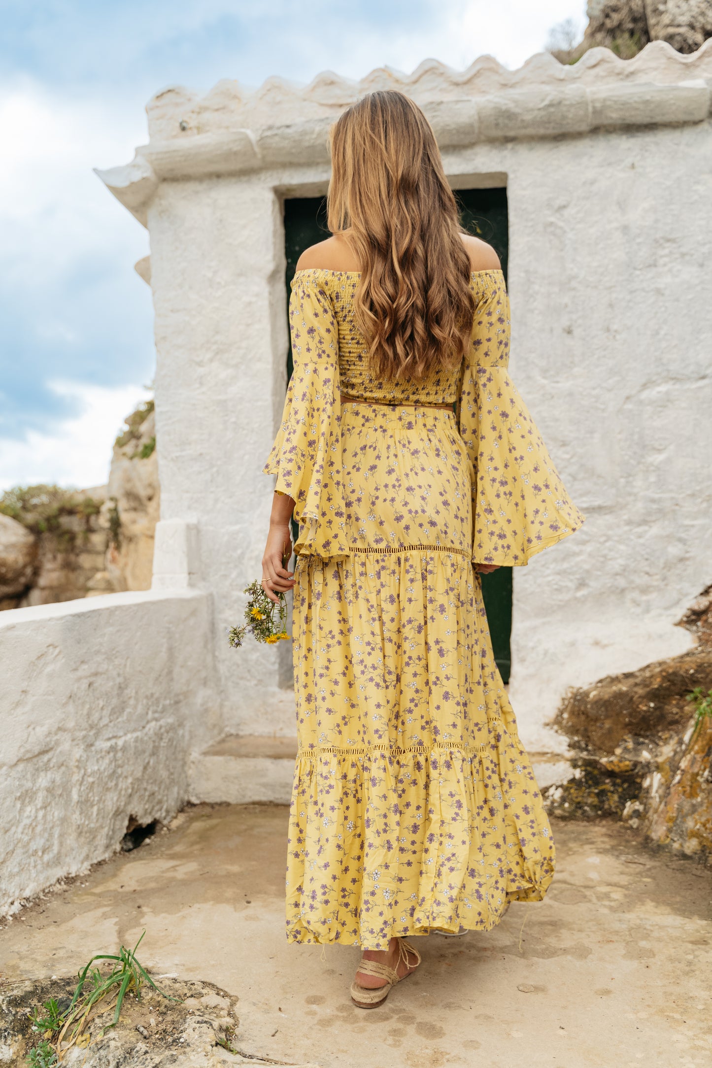 LEMON PEARL PRINT MALIBU TOP