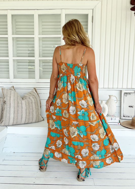 AQUA FIELDS PRINT HEIDI DRESS