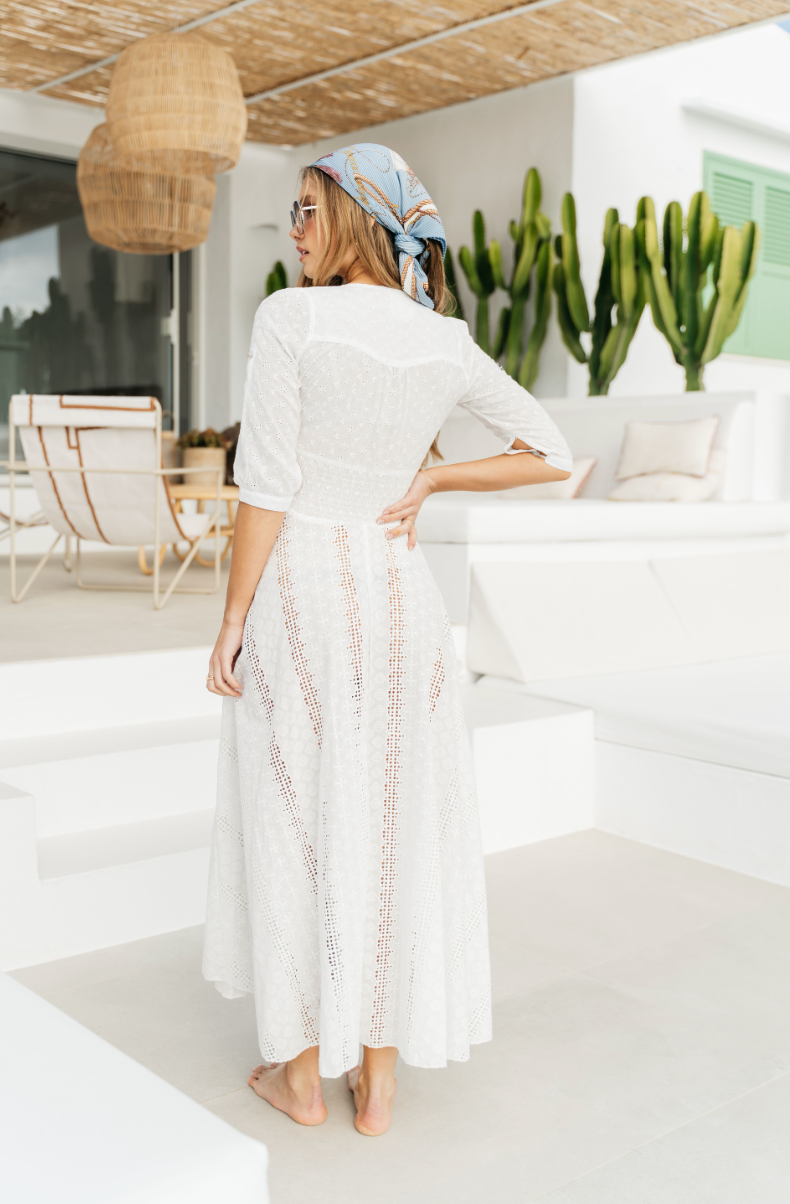 WHITE ANGLAISE INDIANA MAXI