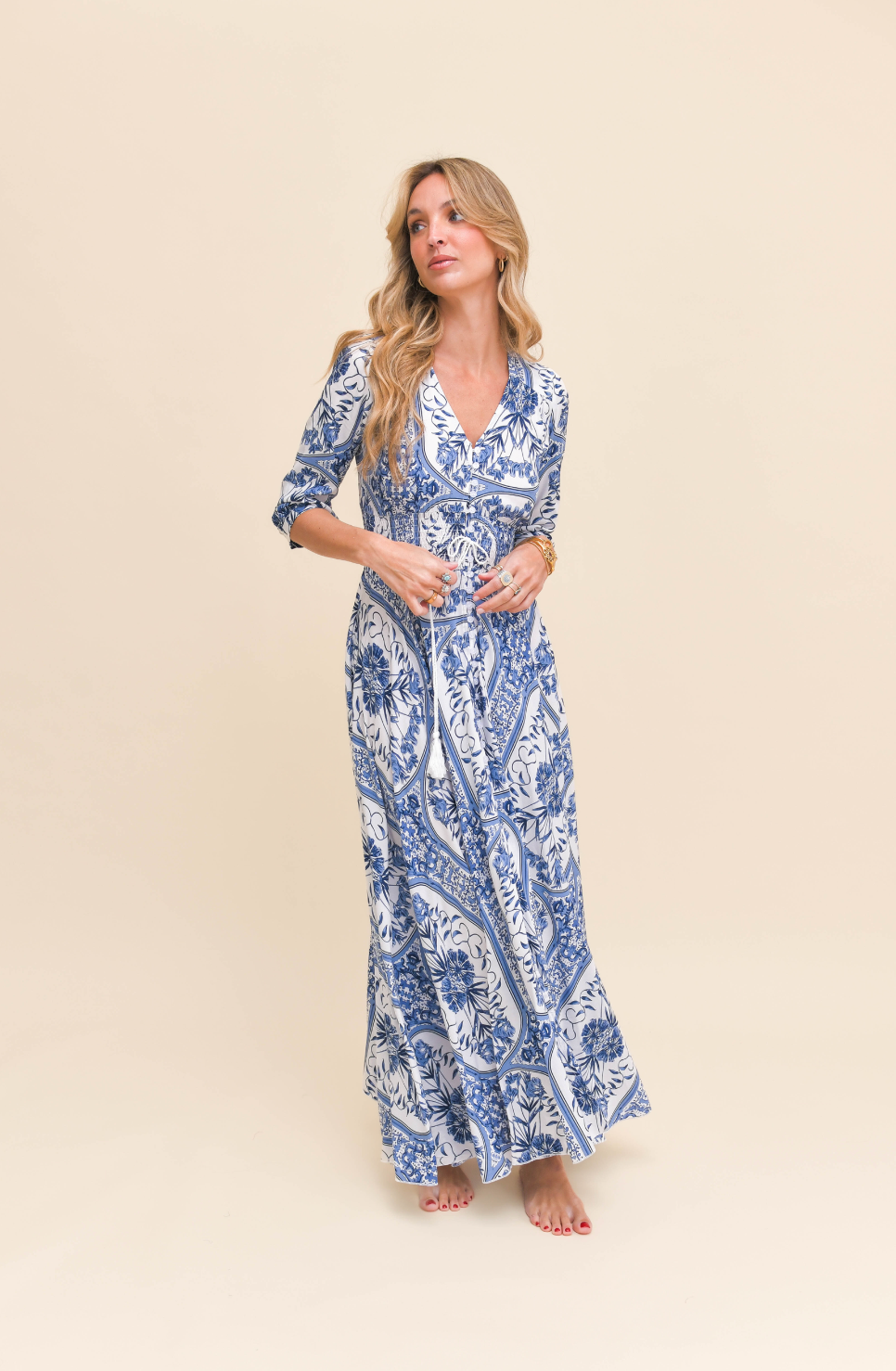 DENIM DREAMS PRINT INDIANA MAXI DRESS