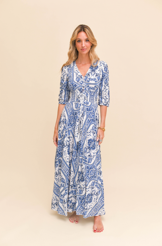 DENIM DREAMS PRINT INDIANA MAXI DRESS