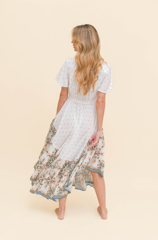 GEMSTONE PRINT TAURUS MAXI DRESS