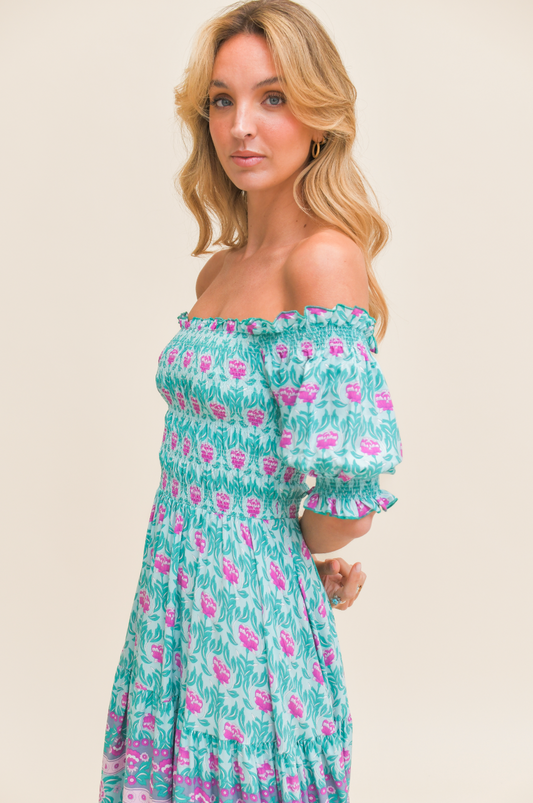 BOREAL PRINT CLAUDETTE MAXI DRESS