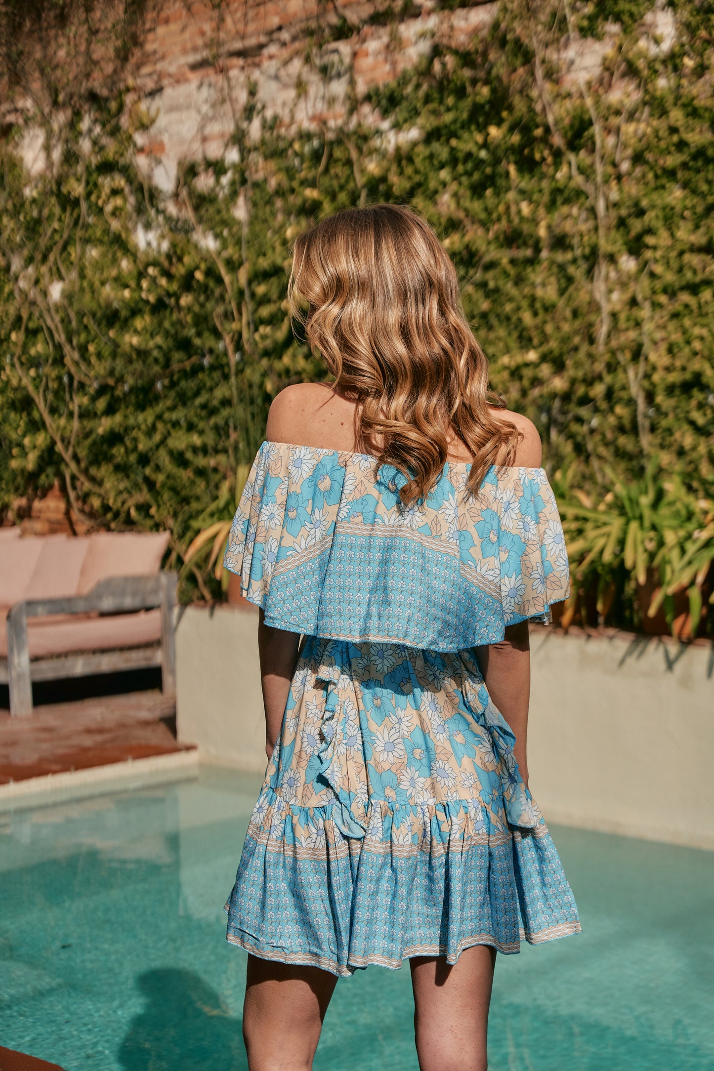 SWAN RIVER DAISY PRINT MINI GEORGIE DRESS