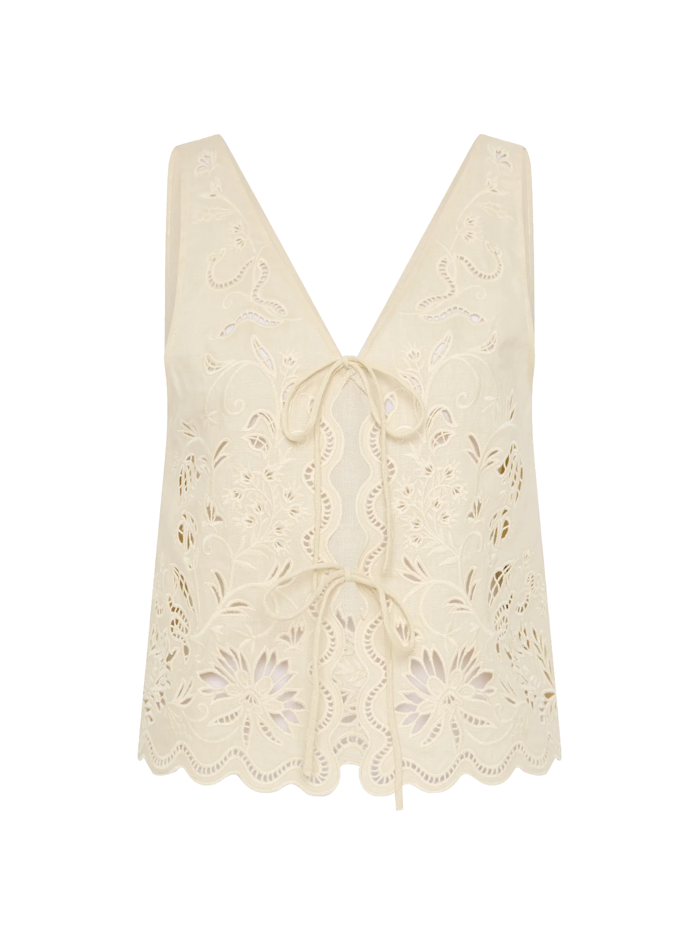 KAIA TOP SERPENTINE BRODERIE