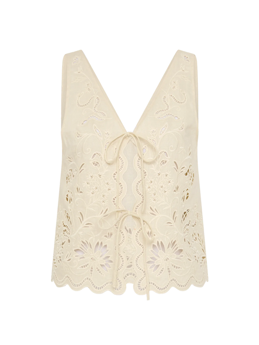 KAIA TOP SERPENTINE BRODERIE