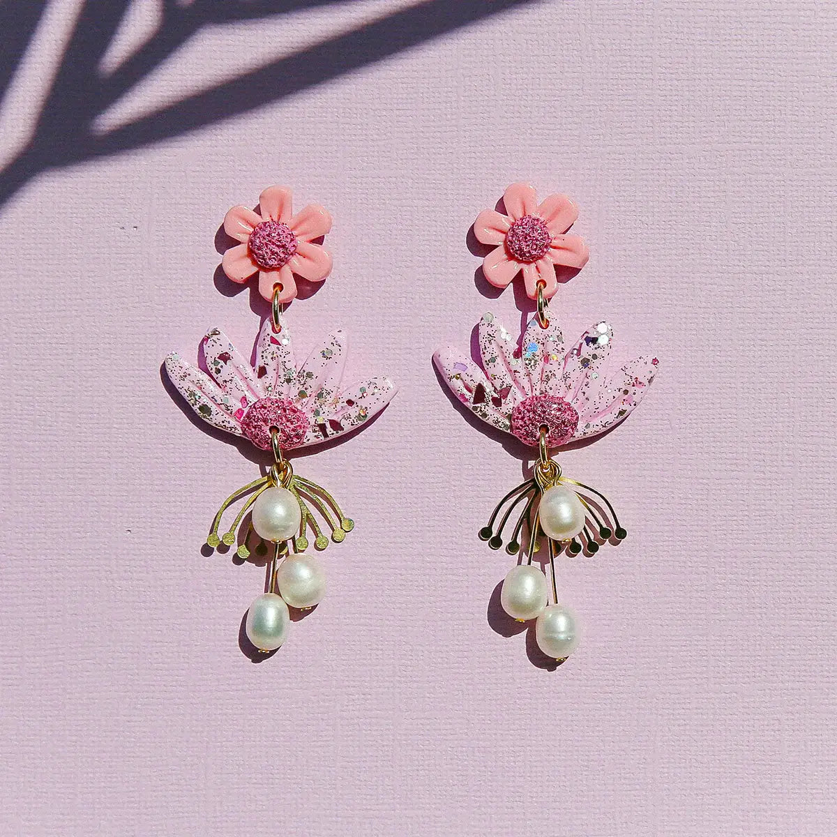 PINK PEARL BLOSSOMS EARRINGS