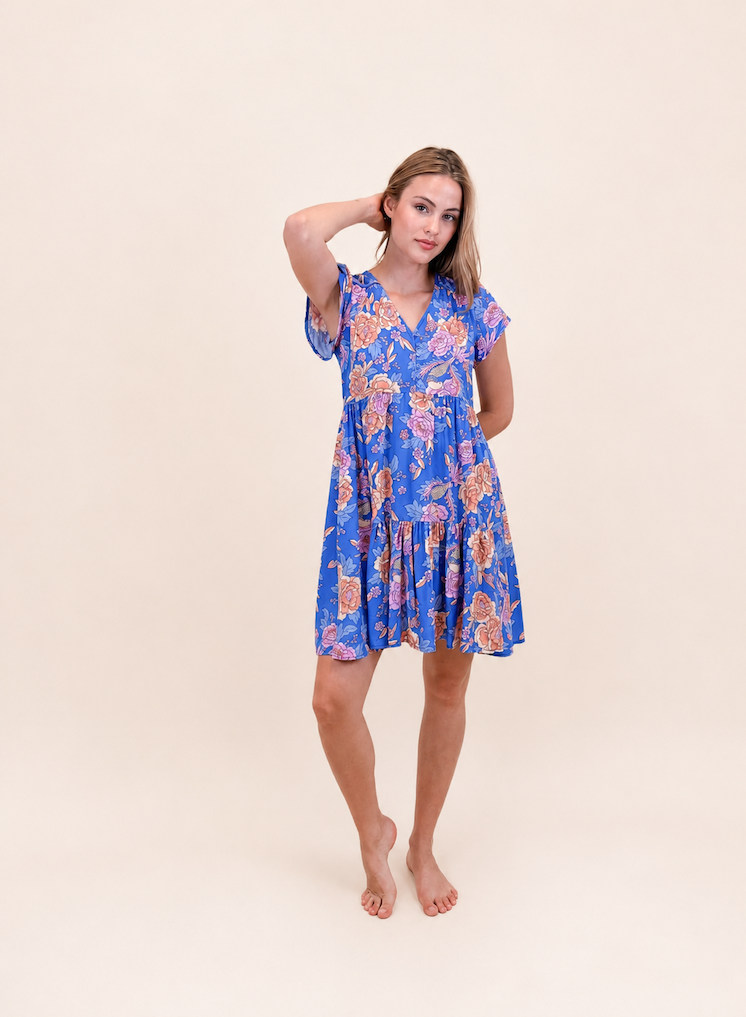GLASTONBURY PRINT TRACEY MINI DRESS