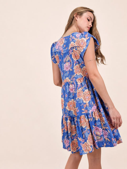 GLASTONBURY PRINT TRACEY MINI DRESS