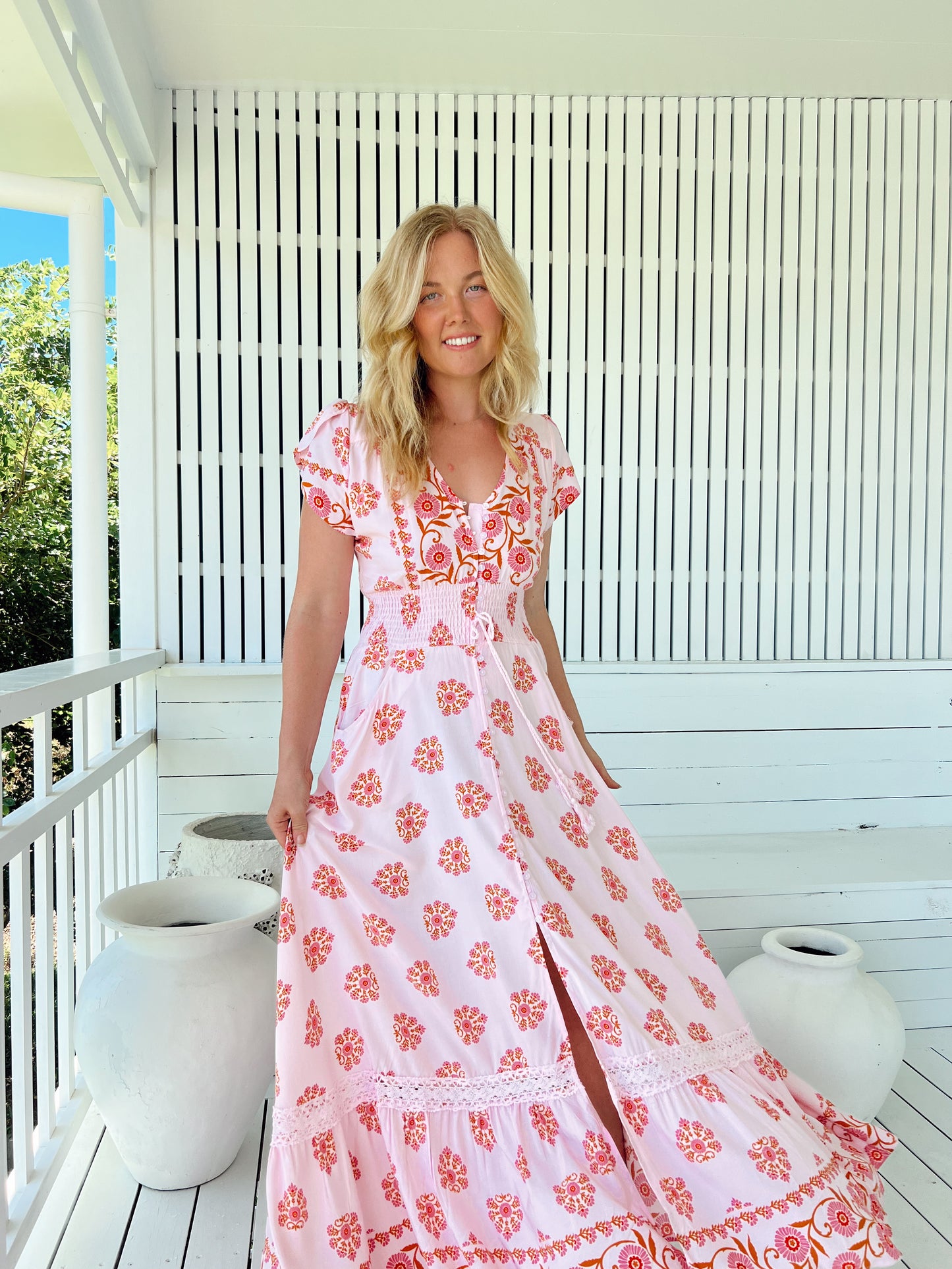 DESERT WILDFLOWERS PRINT ROMI MAXI DRESS